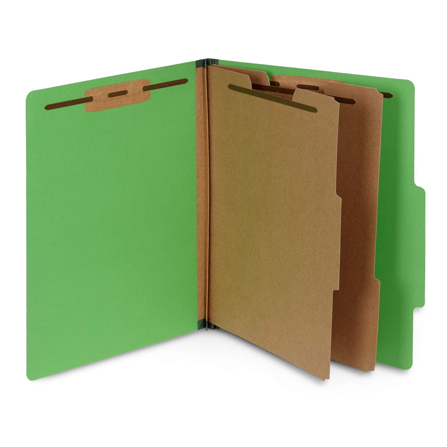 10 Green Classification Folders, 2 Divider, 2 Inch Expansions, Durable 2 Prongs Designed to Organize Standard Medical Files, Law Client Files, Office Reports, Letter Size, Green, 10 Pack