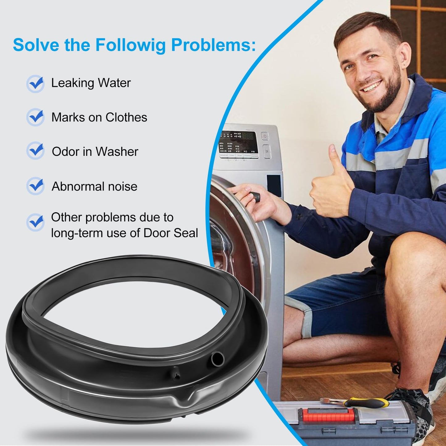 W11314648 W10897390 Washer Door Boot Seal Gasket Bellow Diaphragm for Whirlpool, Maytag, Inglis & Amana MHW5630HW3 WFW5605MW0 MHW5630HC2 WFW6620HW0 MHW6630HC0, Replace# AP6835703 4931032 PS12711495