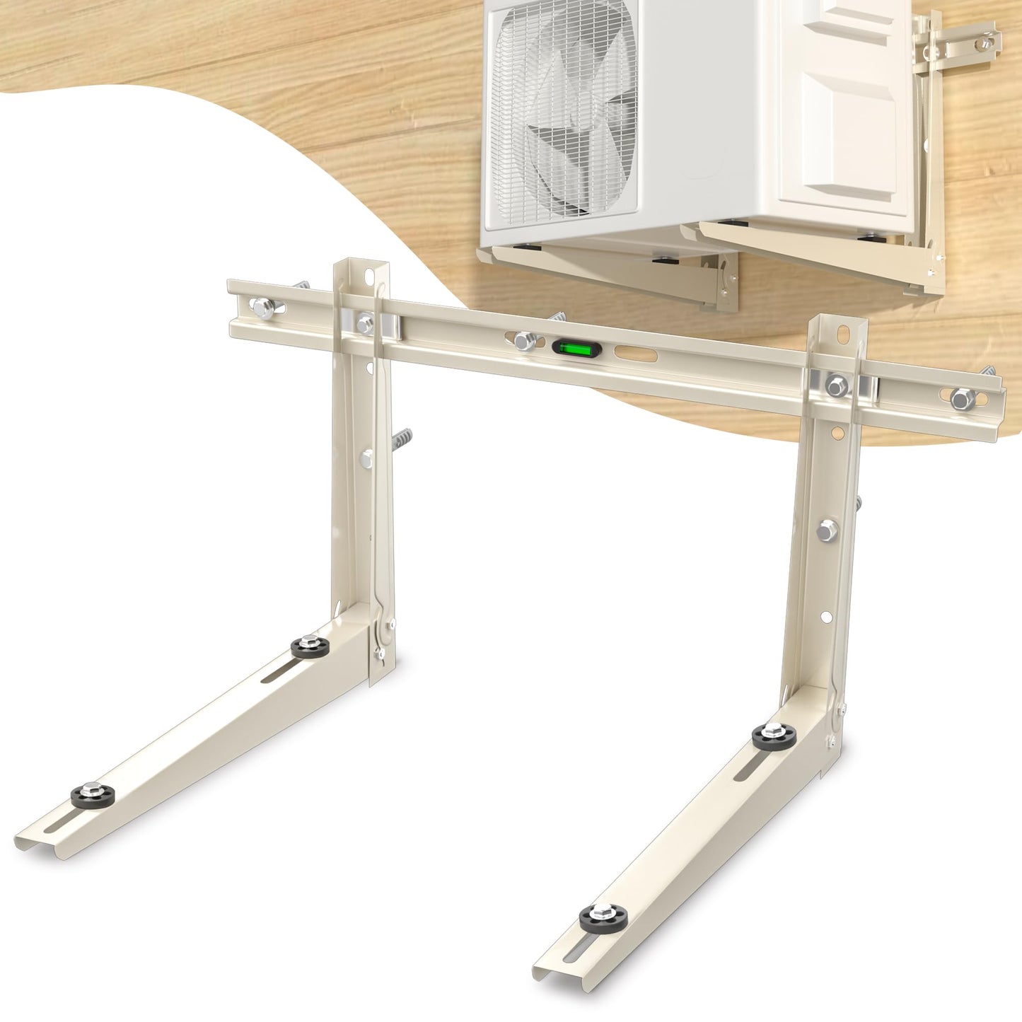 Mini Split Wall Mounting Bracket: Wall Mount Ac Bracket for Outside 9000-36000 BTU Mini Split Air Conditioner with Leveler Universal Ductless AC and Heat Pump Systems Outdoor- Up to 490 LBS