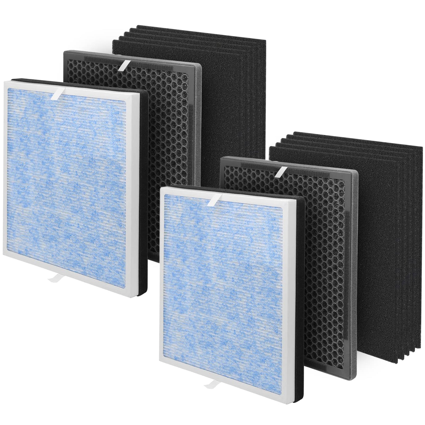 Ulrempart Replacement Air Filter Compatible with RENPHO Model RP-AP001, RP-AP002, RP-AP001S, 10-Pack Extra Charcoal Filters, 2X Activated Carbon Filters and 2X H13 Filters