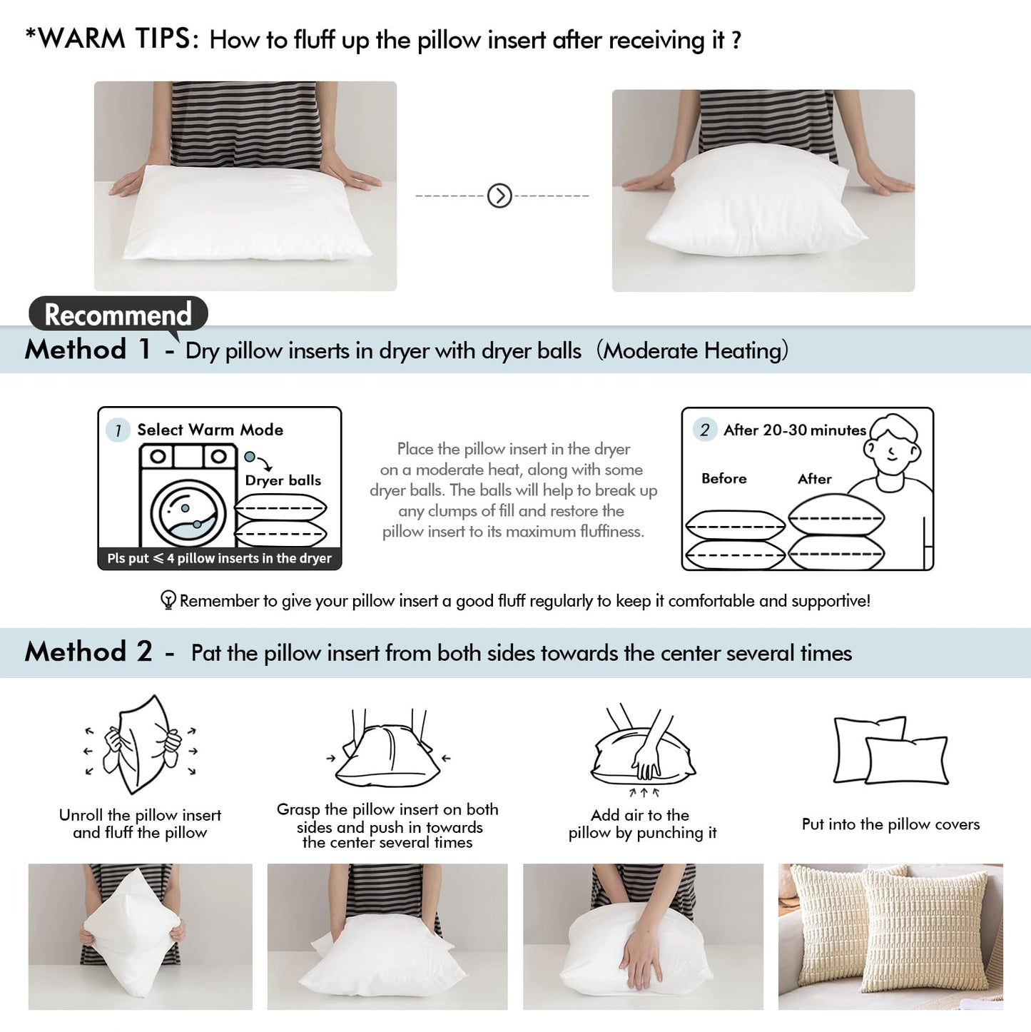 MIULEE Pack of 4 20x20 Outdoor Pillow Inserts, Water-Resistant Throw Pillow Inserts Decorative Premium Square Pillow Stuffer Sham for Porch Swing Couch Sofa Cushion Patio Furniture