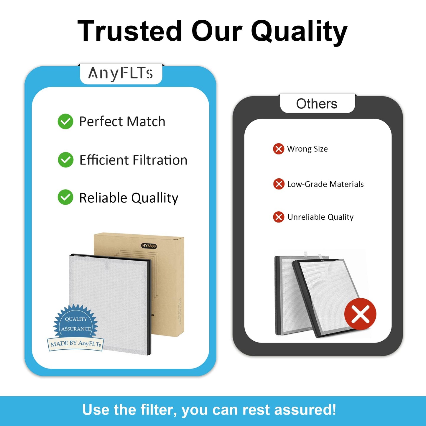 4 Pack MR5866 True High-Efficiency Replacement Filter, Compatible with MORENTO MR5866, 4 High-Efficiency Filters and 8 Pre-Filters