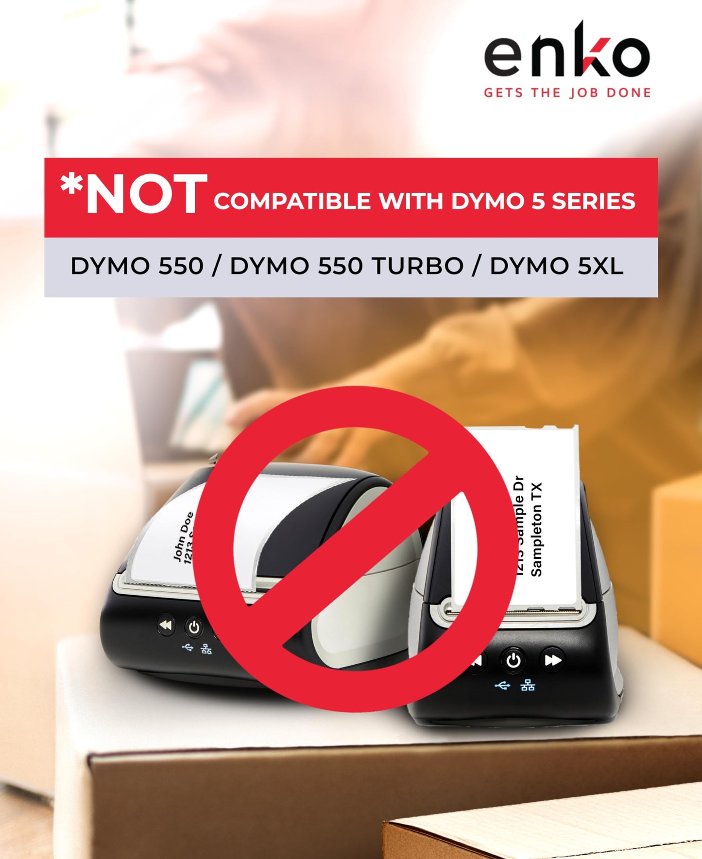 enKo 4 x 6 inches 1744907 Address and Shipping Labels Compatible with Dymo Labelwriter 4XL and Zebra Direct Thermal Printers (8 Rolls, 1760 Labels)