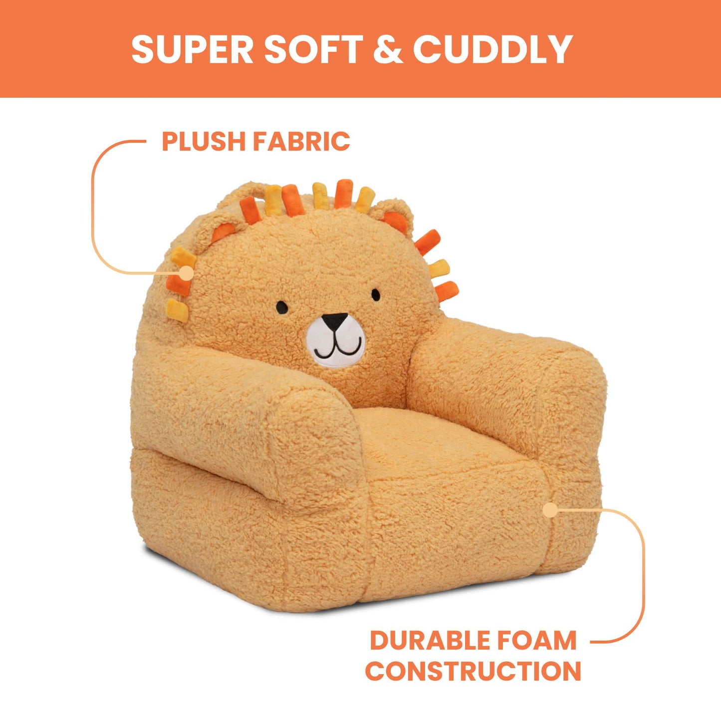 Delta Children Lion Cozee Buddy Chair, Orange