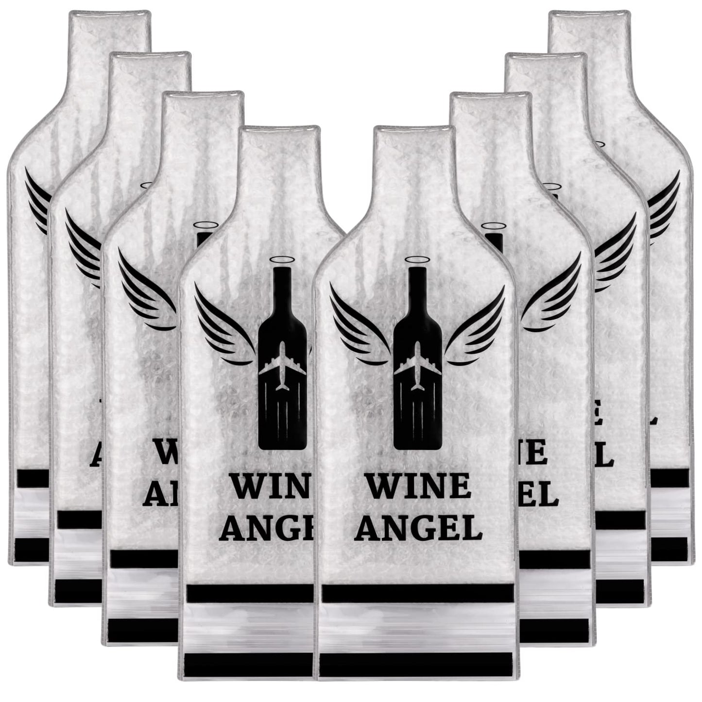 [UPGRADED PROTECTION] 8 Set (16 pcs) Reusable Wine Bags for Travel, Wine Travel Protector, Bottle Travel Sleeve Case For Airplane, Car, Cruise, TRIPLE Protection Luggage Leakproof Safety Impact Resist