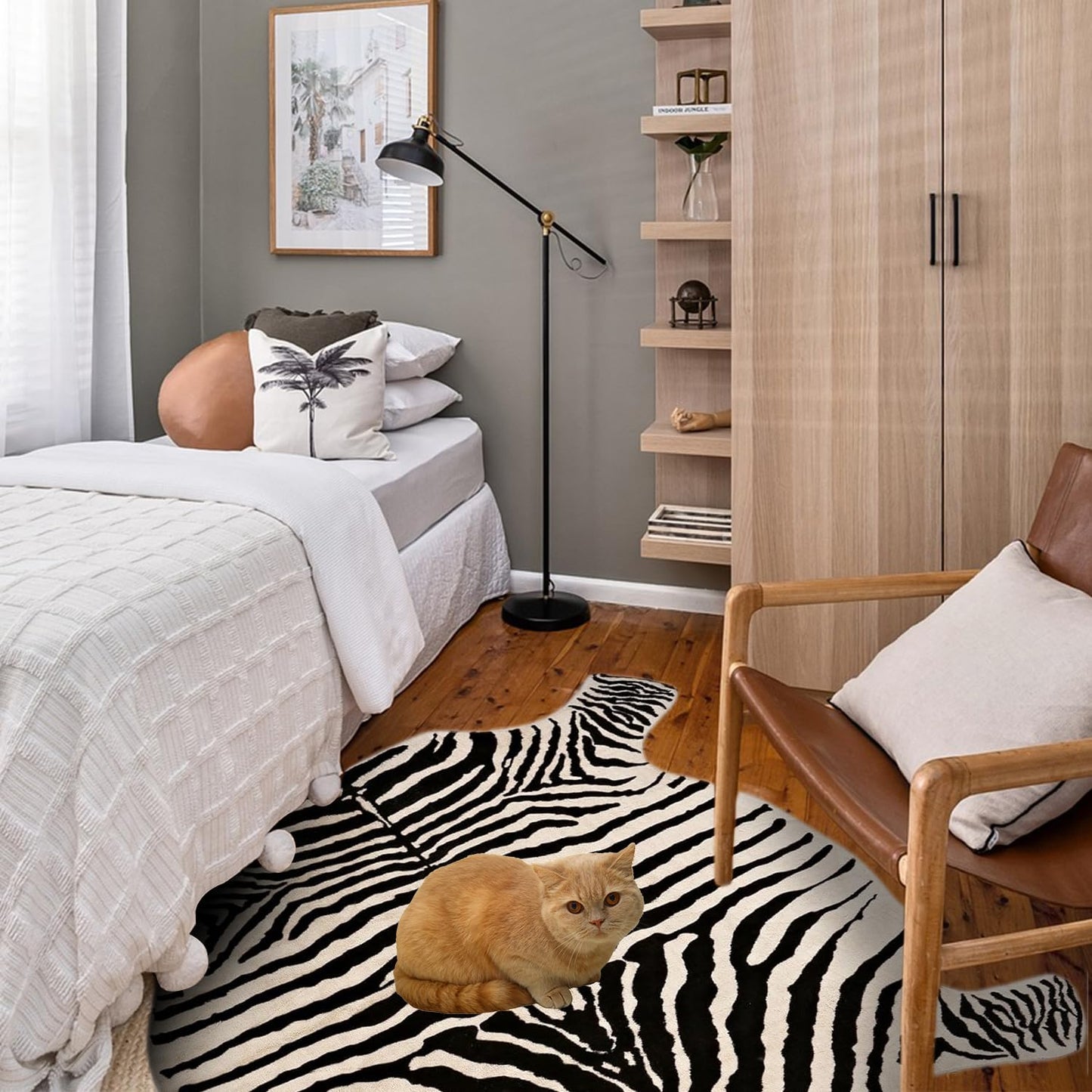 townssilk Area Rug Faux Zebra Print Rug 4.3x4.7 Feet Rug/Mat/Carpets for Home