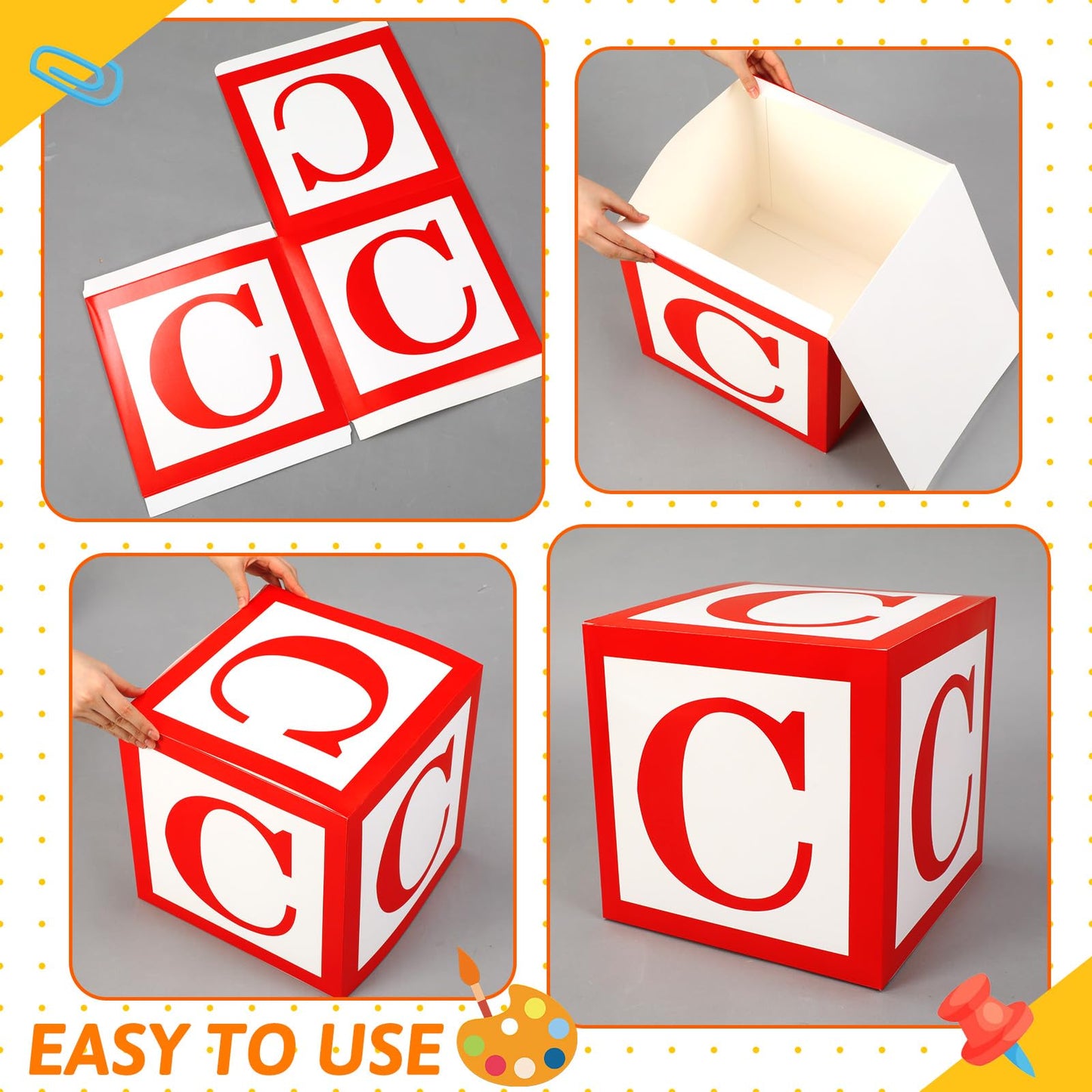 Resholder 23 Pcs Kindergarten Giant School Theme Party Decorations Abc Alphabet Party Favor Box Large Inflatable Pencil Crayon Balloons for Kindergarten Back to School Graduate Celebration Supplies