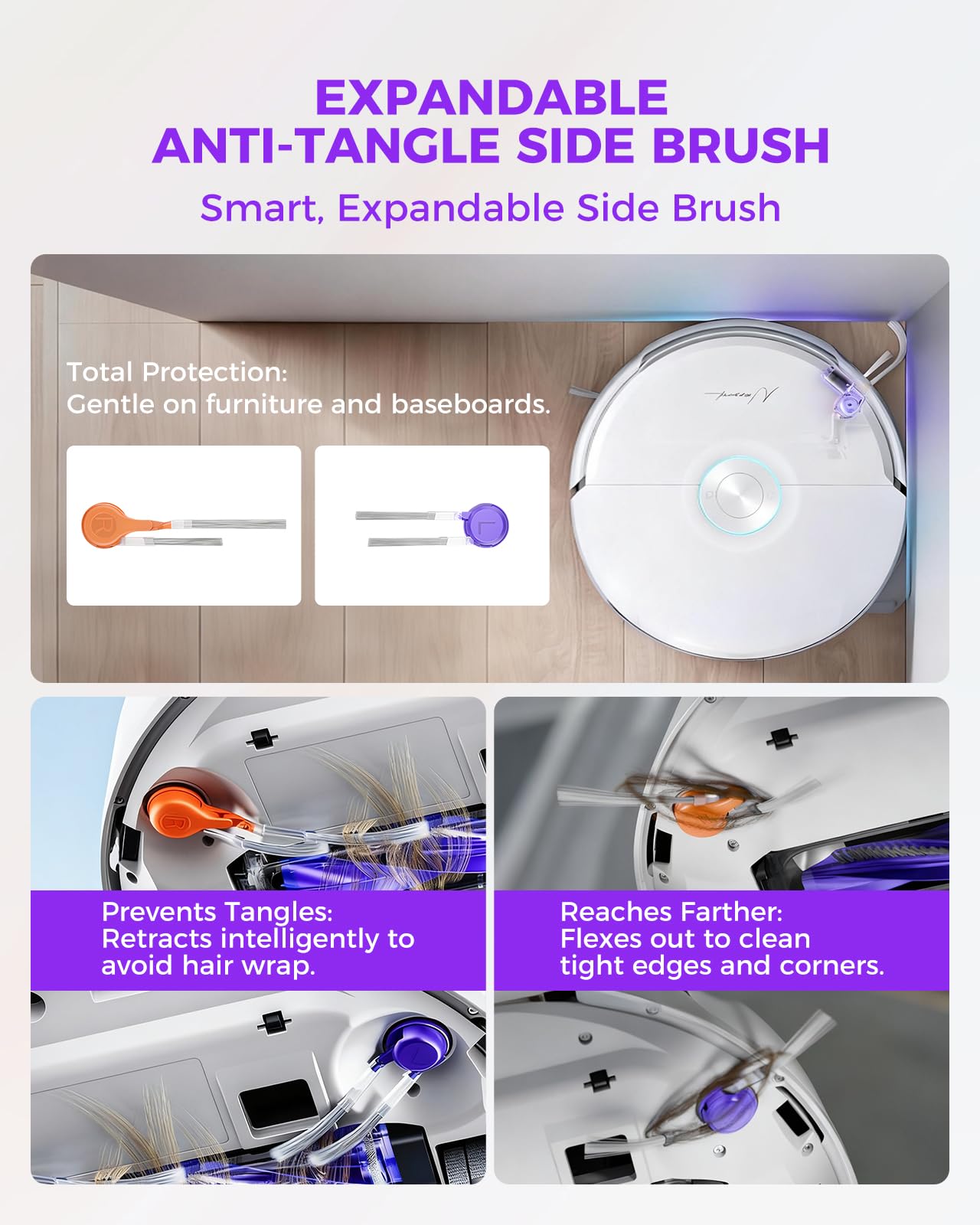 Yivy 22pcs Accessory Kit for NARWAL FLOW Robot Vacuum Cleaner, Replacement Set Compatible with Narwal Flow: 3 Track Mop Pads,1 Main Brush, 8 Side Brushes, 4 HEPA Filters, 6 Dust Bags,1 Cleaning Brush
