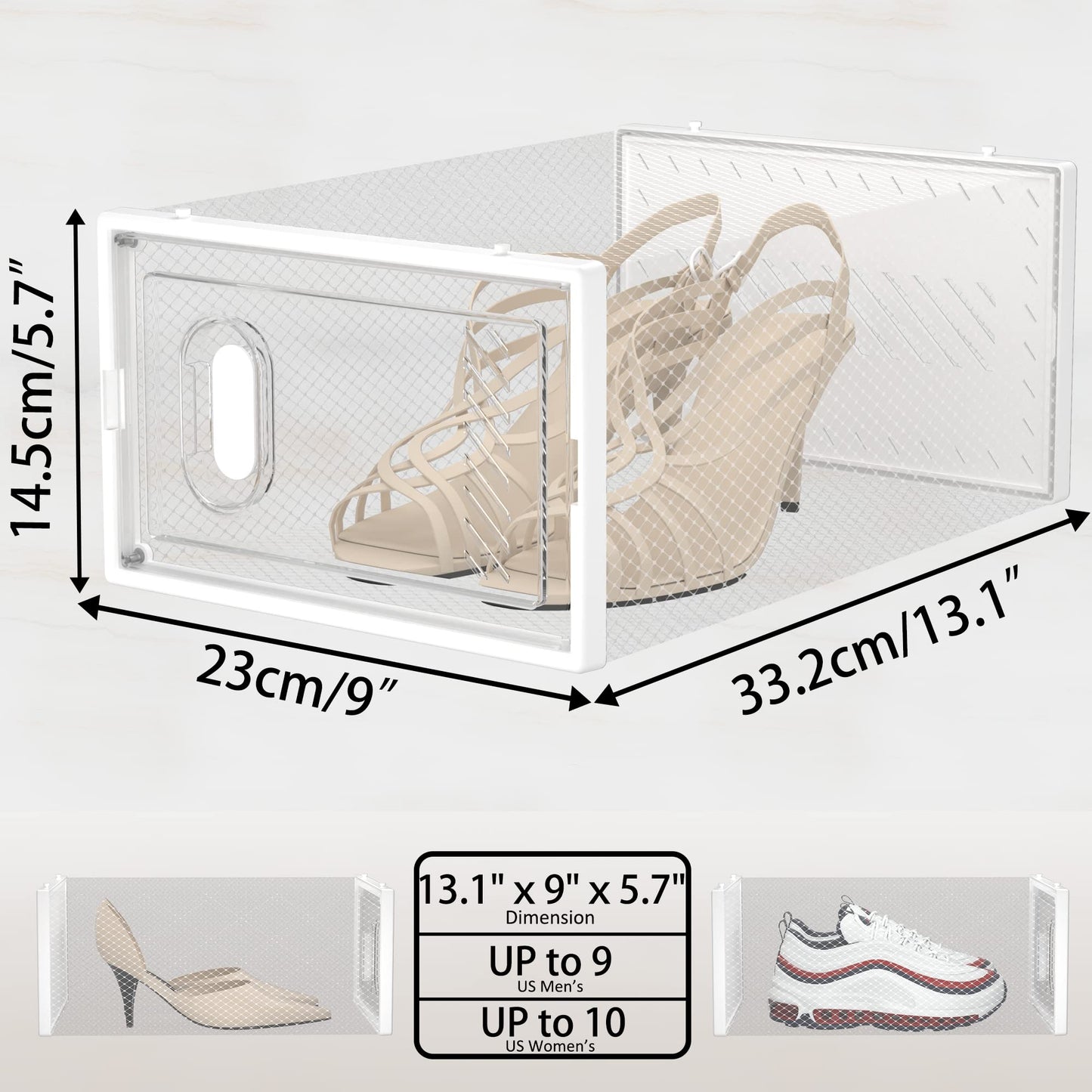 SIMPDIY Shoe Storage, 12 Pack Shoe Organizer for Closet, Shoe Boxes Clear Plastic Stackable Shoe Containers with Lids for Size 10