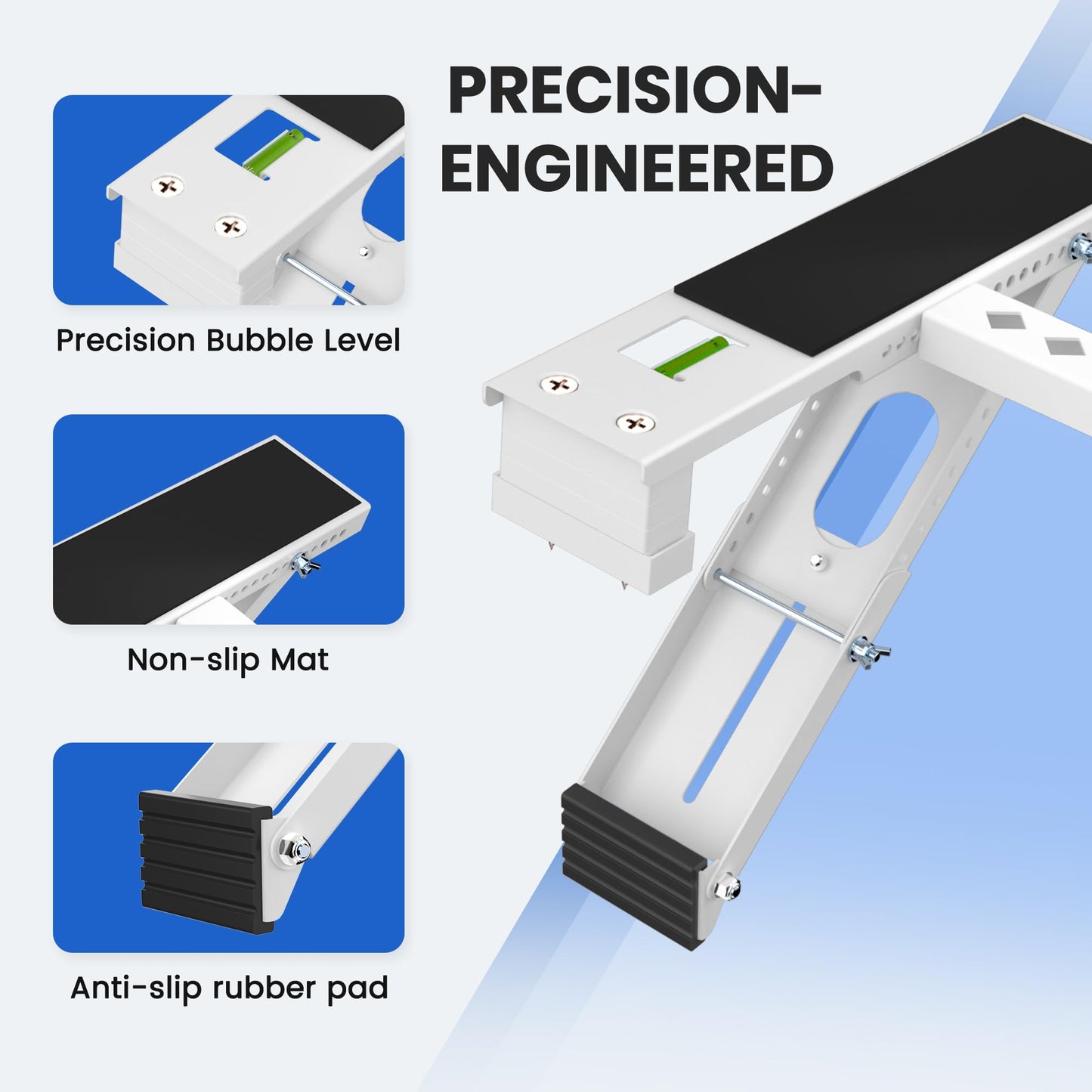 TAKTOPEAK Window Air Conditioner Support Bracket: 220lbs Dual Arm Universal Window AC Bracket for 5,000-24,000 BTU Units, Heavy Duty Window AC Mount for 3‘-12" Brick Concrete Wood Walls