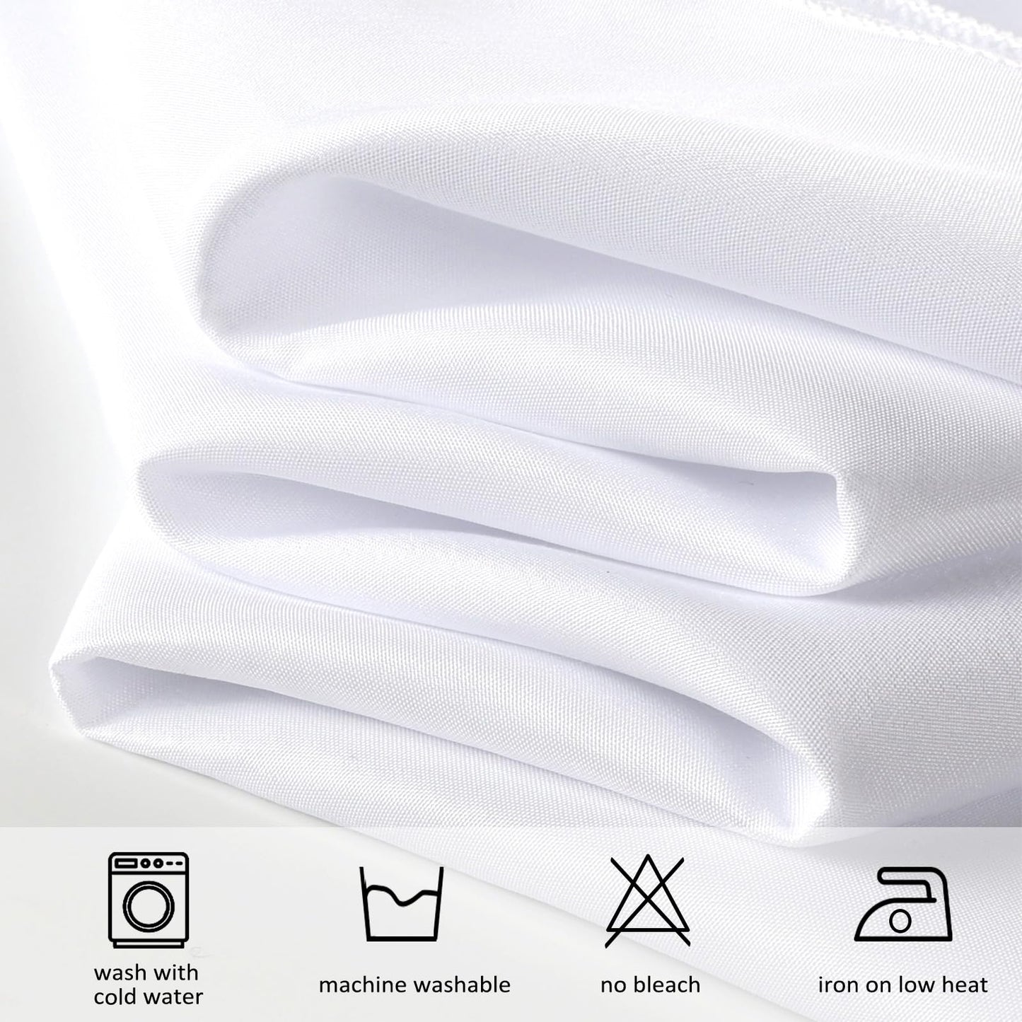 pepmily 8 Pack White Table Cloth 60x126 Inch Rectangle Tablecloths for 8 Foot Rectangle Tables, Wrinkle Resistant Washable Polyester Fabric Rectangular Table Cover for Dining Banquet Wedding Party