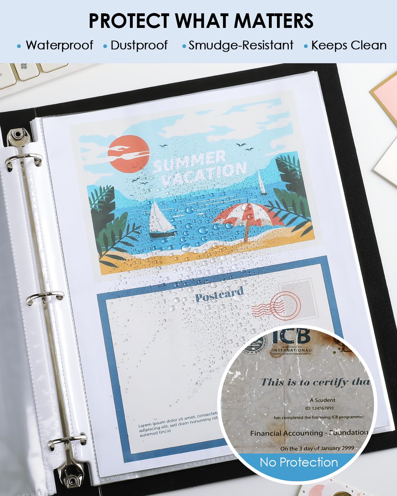 KTRIO Sheet Protectors 8.5 x 11 Inch, Clear Top Loading Page Protectors for 3 Ring Binder, Polypropylene Plastic Sleeves, Letter Size Document Protectors, Office & Home, 1000 Pack