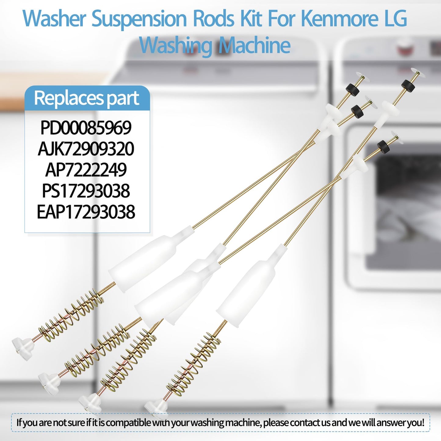 NLZQMBC Upgraded WT1101CW WT1101CW/00 WT4870CW Washer Suspension Rods Fit for LG Washer