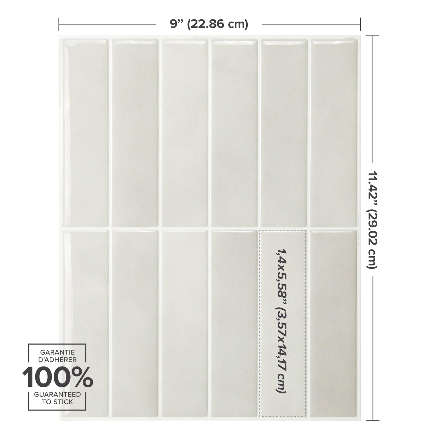 SMART TILES Peel and Stick Backsplash - 5 Sheets of 11.43" x 9" - 3D Adhesive Peel and Stick Tile Backsplash for Kitchen, Bathroom, Wall Tile