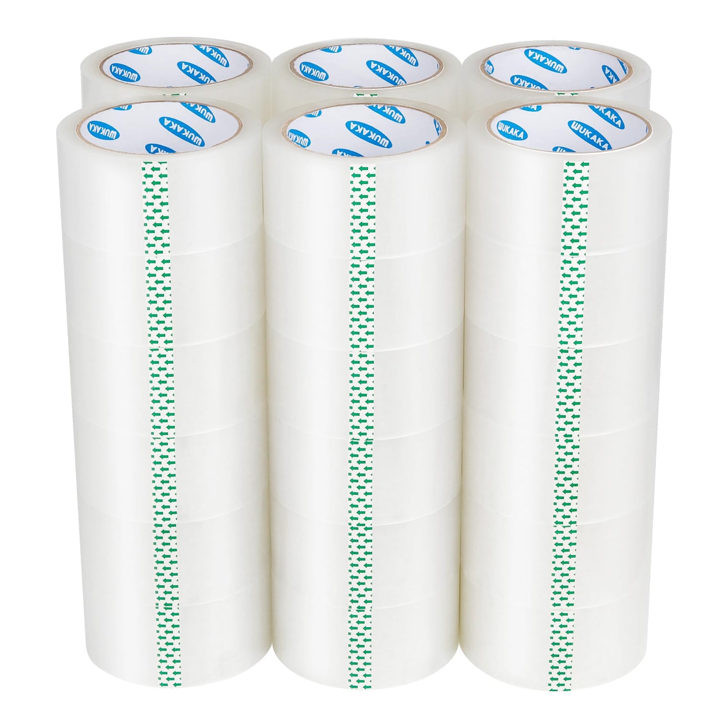 WUKAKA Packing Tape, 36 Rolls Clear Packing Tape 2 Inches Wide, 65 Yards Per Roll, for Shipping Packaging Moving Sealing