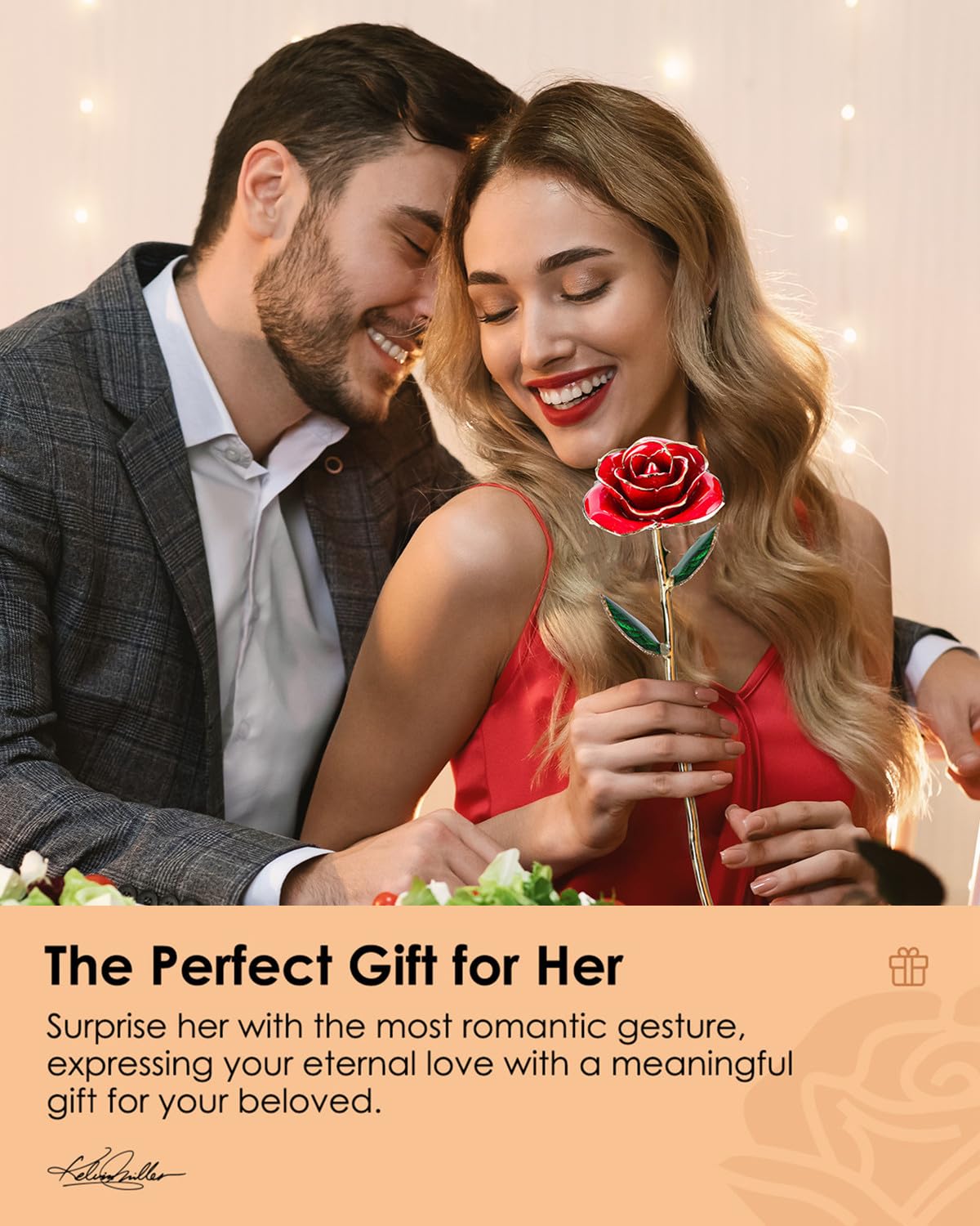 ECO SPACE Gold Dipped Rose - Hand-Dipped Real 24K Gold Rose - Genuine One of a Kind - Eternal Romantic Present for Her - Perfect for Valentines, Mother's Day, Anniversary, Birthday (Red)