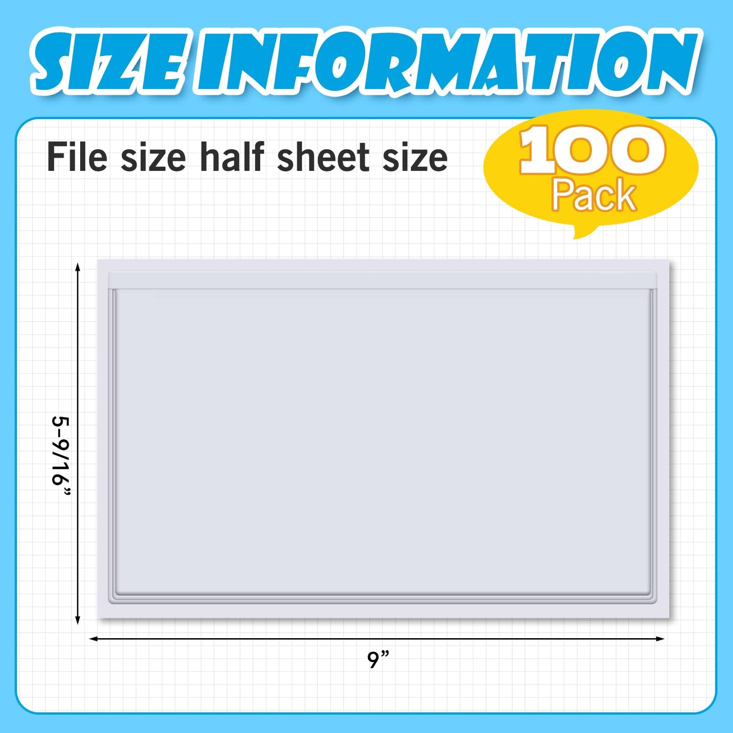 Epakh 100 Pcs Self Adhesive Pockets - Bin Labels for Storage Bins Adhesive Sticky Pockets Plastic Label Sleeves Work Job Ticket Order Holders with Top Open for Home Posting Signs Office (9 x 5.6 Inch)