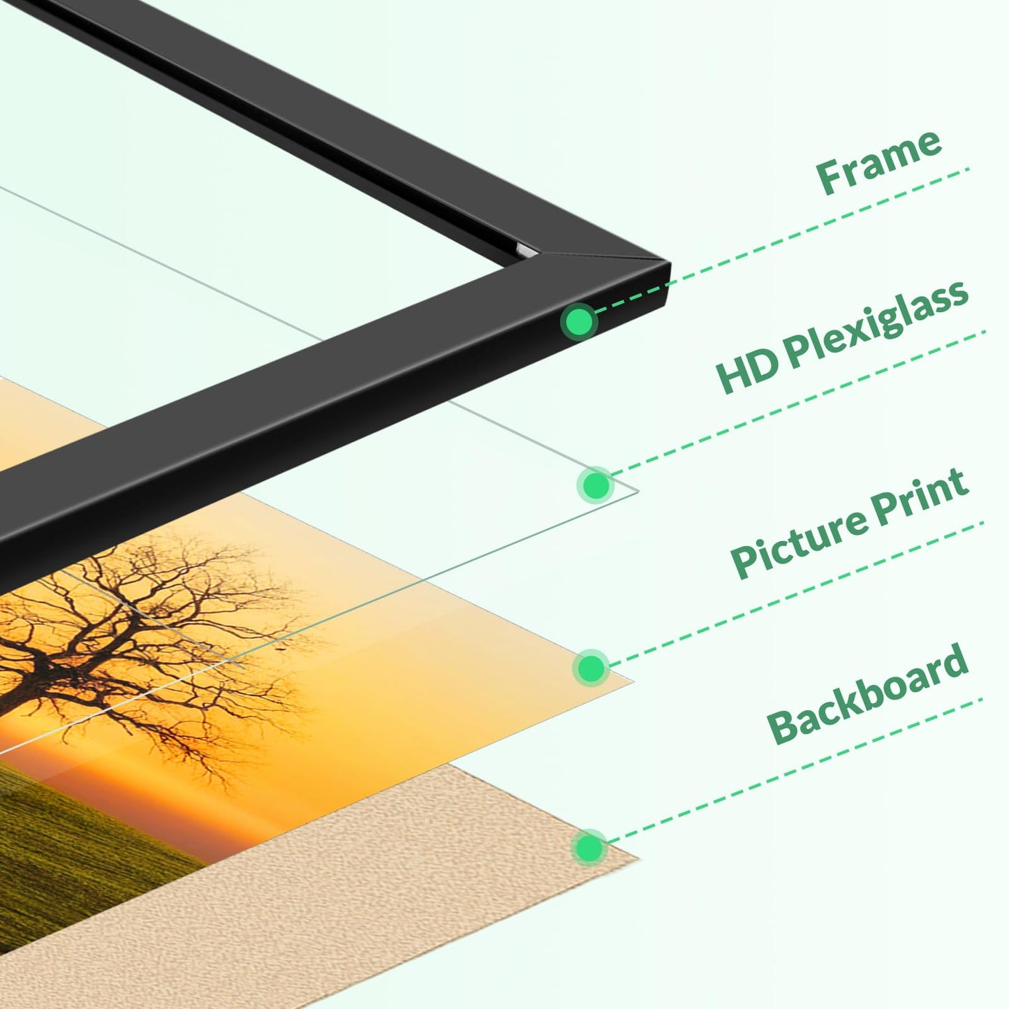 Veleclo 19.7x27.6 Picture Frame for Wall Display, 19.7x27.6 Black Picture Frame with Shatter Resistant Plexiglass, Stable and Sturdy Puzzle Frame for Wall Display, Handpicked Gift Collection, 1 Pack