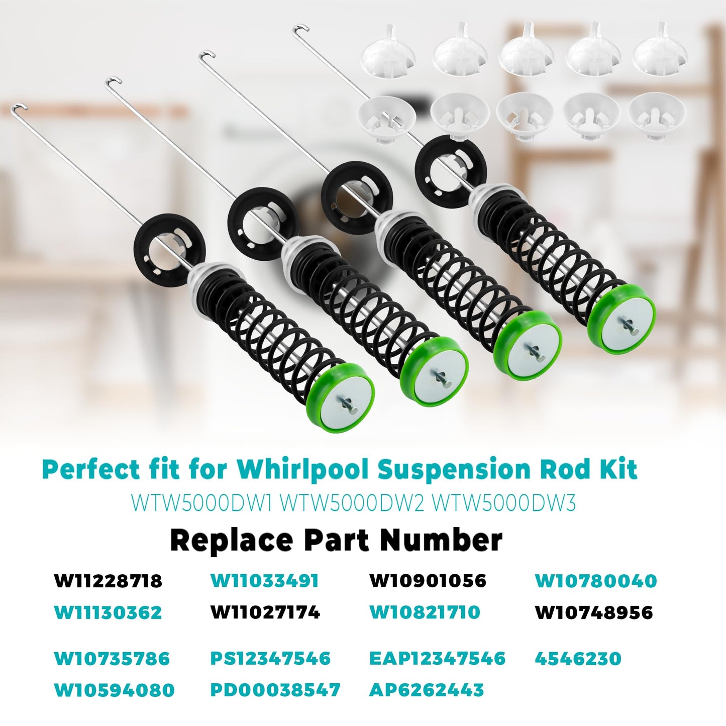 W11130362 Suspension Rod fit for Maytag MVWX655DW1 MVWC565FW1 MVWC565FW2 MVWC565FW fit for Whirlpool WTW5000DW1 WTW5000DW2 WTW5000DW3 WTW5000DW 11022352510 W10594080 W10748956 W10780040 prime&swift