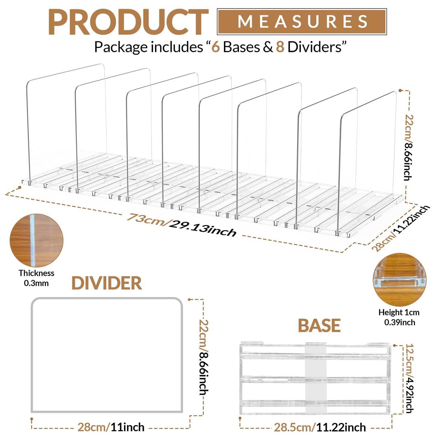 Adjustable Bag & Purse Organizer for Closet | Clear Shelf Dividers for Closet Organization, Vertical Handbag Separator for Sweater, Shirts & Clutches, Perfect for Bedroom, Living Room, Home