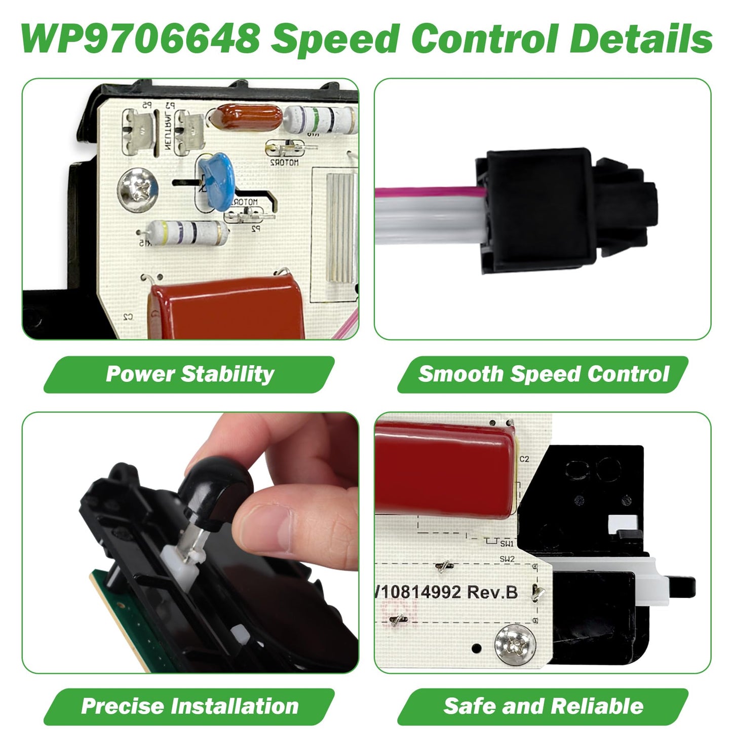 WP9706648 W10814992 Mixer Speed Control Board Replacement for KitchenAid Whirlpool Stand Mixers Parts 9706648 10814992 9706052 9707511 AP6013720 PS11746947