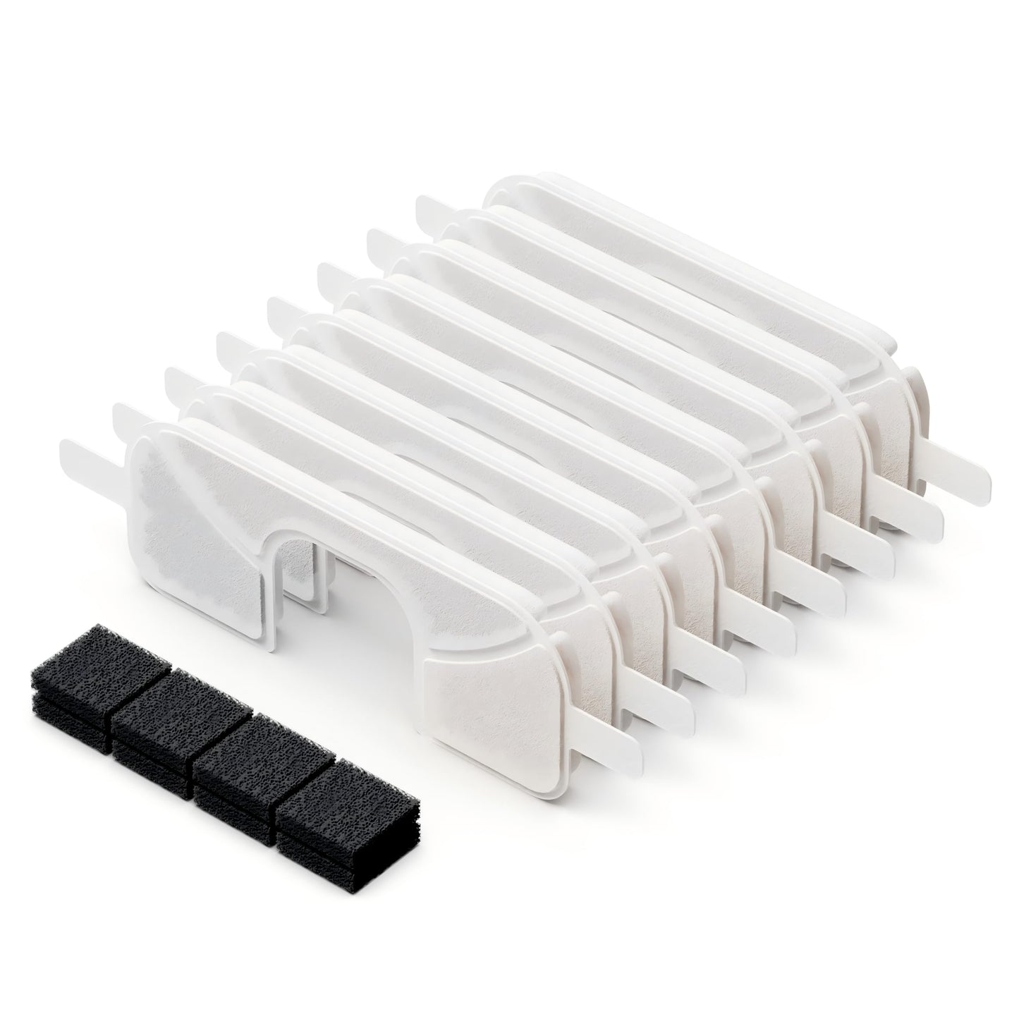 8 Packs Replacement Filters and 8 Packs Sponges for Qinliy 123oz/3.5L Wireless Cat Water Fountain Q108
