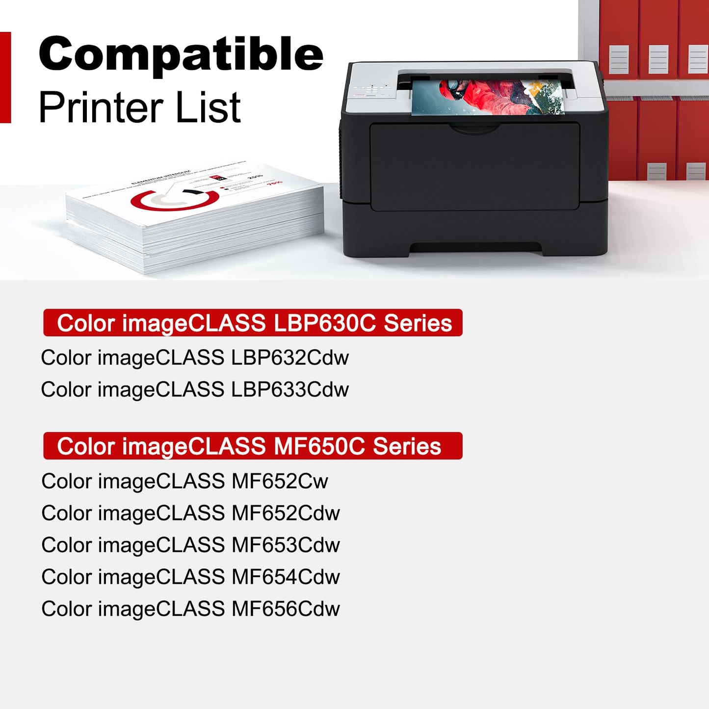 067 Toner Cartridge Set 4 Pack Compatible Replacement for Canon 067 Toner Cartridge Set for use with Canon Color imageCLASS MF650 LBP630 Series LBP632Cdw MF654Cdw MF653Cdw MF656Cdw MF652Cw Printer