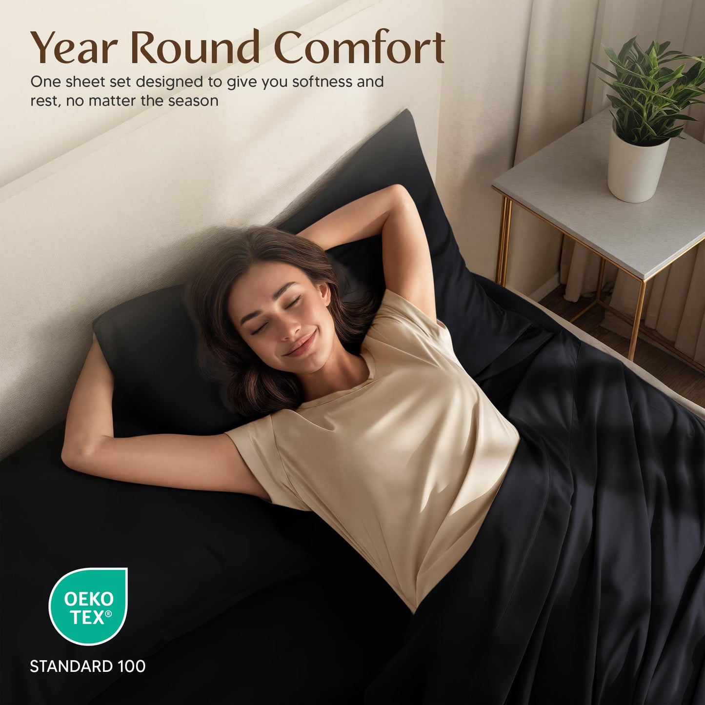 Utopia Bedding Queen Size Sheet Set – 4 Piece Bed Sheets, Soft and Breathable Microfiber, Includes 1 Fitted Sheet, 1 Flat Sheet and 2 Pillowcases – Oeko Tex (Black)