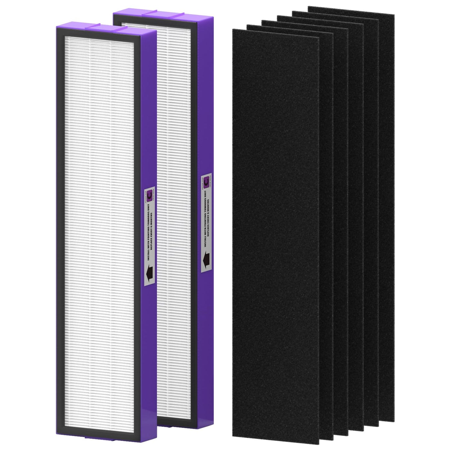 FLT5250PT True HEPA Replacement Filter Compatible with G-guardian Air Purifier Filter C Pet AC5250PT AC5000E AC5300B AC5350W AC5350B CDAP5500, 2 True HEPA with 6 Carbon Pre-Filter