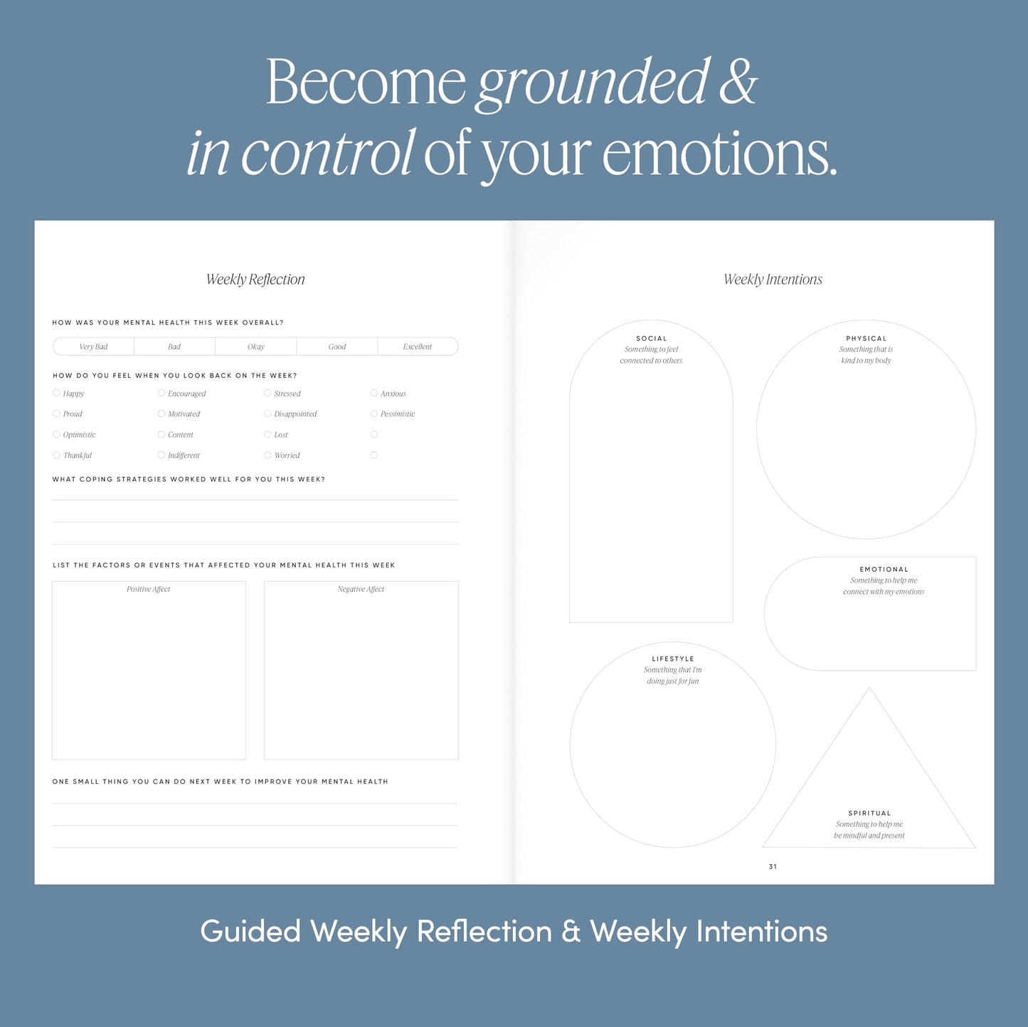 The Inner Work Journal: Mental Health Journal to Relieve Anxiety & Depression for Men & Women With Prompts - Guided CBT Journal for Inner Child Healing, Mindfulness, Reflection, and Stress Relief (Sand)