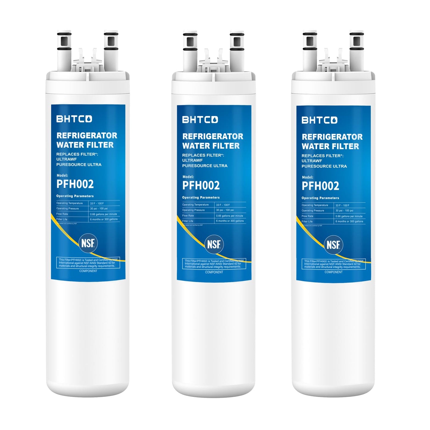 Water Filter Replacement for Frigidaire FGHS2631PF4A, FGHC2331PFAA, FGHC2331PFCA, FGHS2655PF5A, FGHC2342LF3, FGHS2631PF3, FGHF2366PFEA Refrigerator (3 Pack)