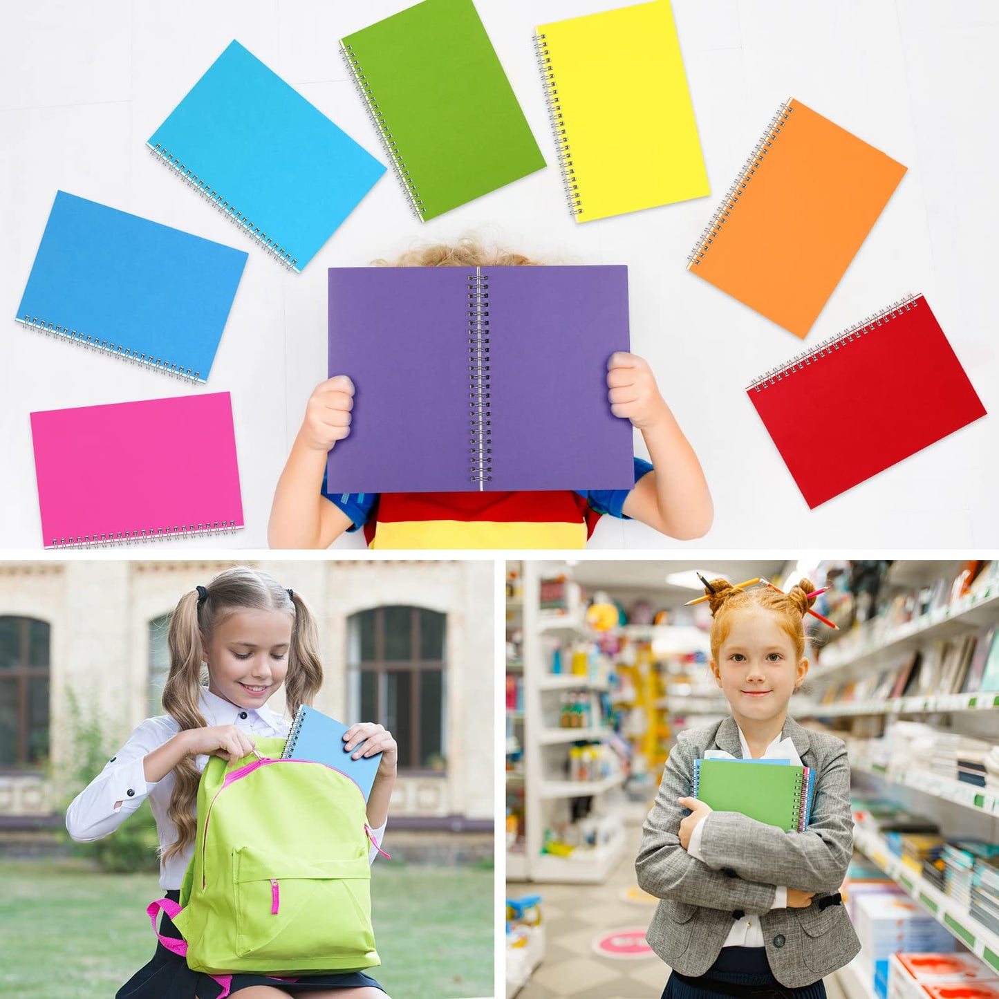 Pasimy 30 Pcs Bulk Spiral Notebook, College Ruled Spiral Bound Notebooks Journals 8.3 x 5.5 Inch, 15 Pastel Color Journals School A5 Writing