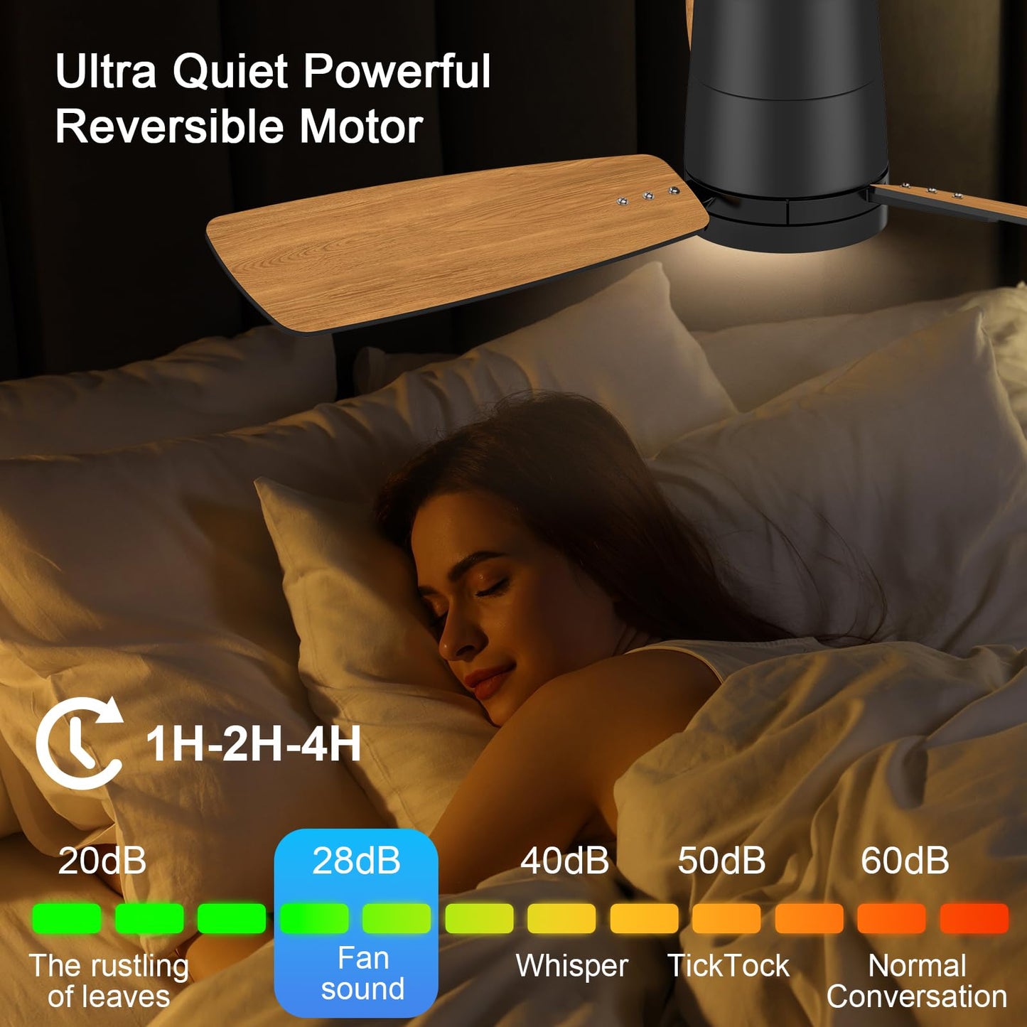 Atolit Ceiling Fans with Lights,42 inch,Quiet Reversible Motor,Easy to Install,6 Speeds,Dimmable,Timer, Black Modern Ceiling Fan for Living Room, Bedroom, Kitchen, Dining room, Office