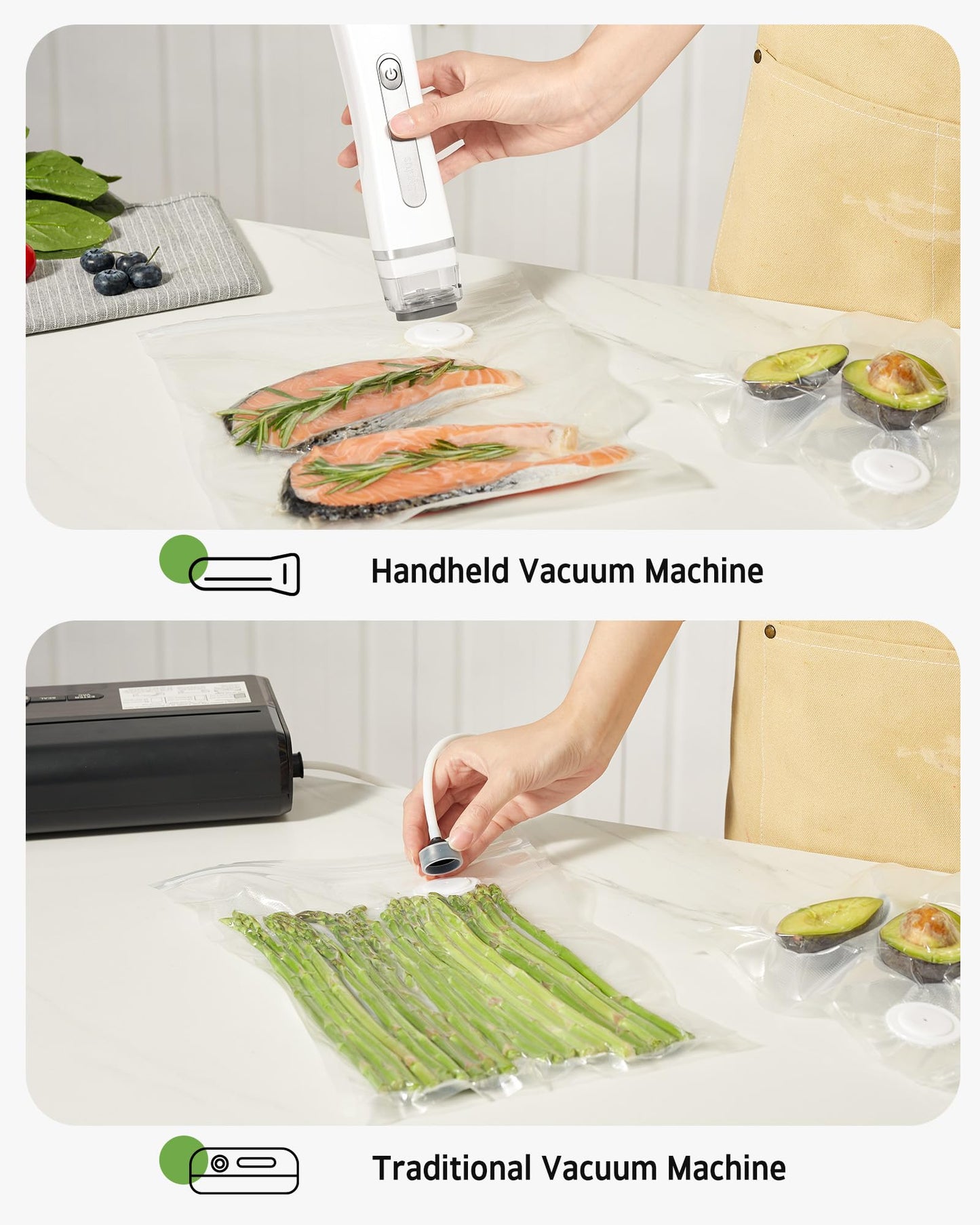 [2026 Upgraded] Syntus 80 Pcs Vacuum Sealer Bags for Food, Reusable BPA-Free Food Storage Bags for Sous Vide Microwave Heating, Air Valve Zipper Bags (20 Small+20 Medium+20 Large+20 Extra Large)