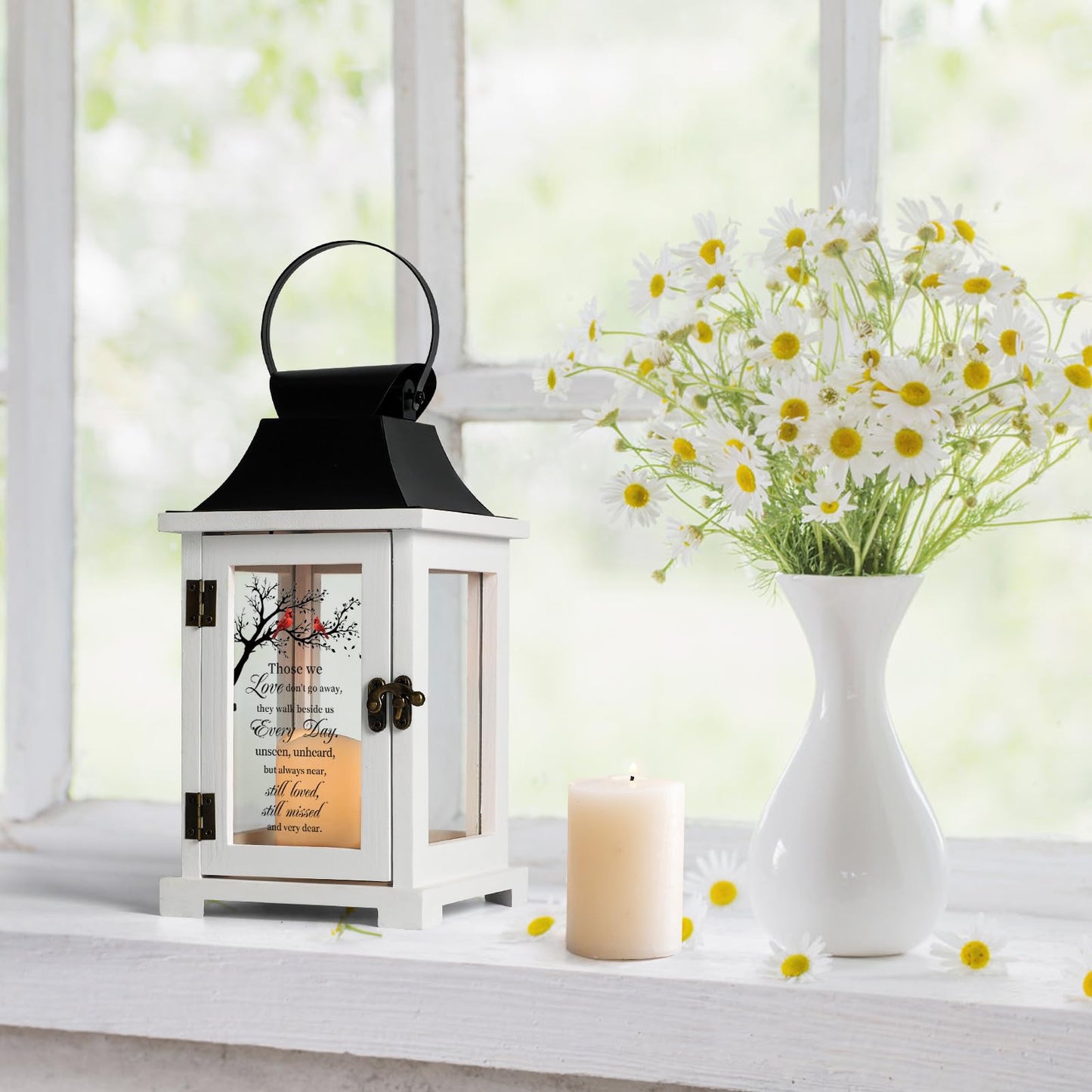 HugMemories Memorial Lantern, Sympathy Gifts for Loss of Loved One, Condolences Bereavement Gifts in Memory of Loved One with LED Candle