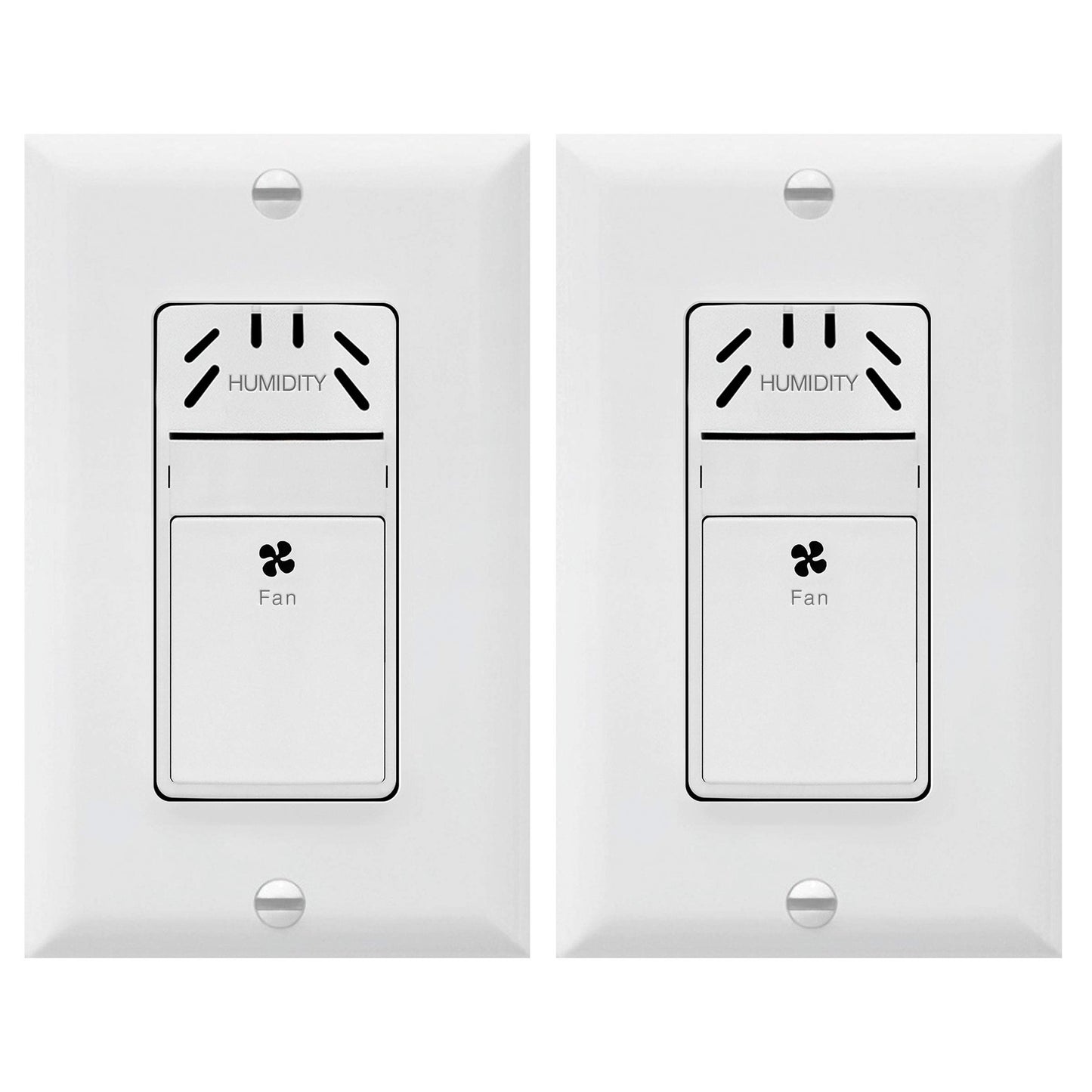 TOPGREENER Humidity Sensor and Fan Control Switch, Ventilation Fan Humidity Sensor Switch, Neutral Wire Required, TDHS5, 2-Pack (Wall Plate Included)
