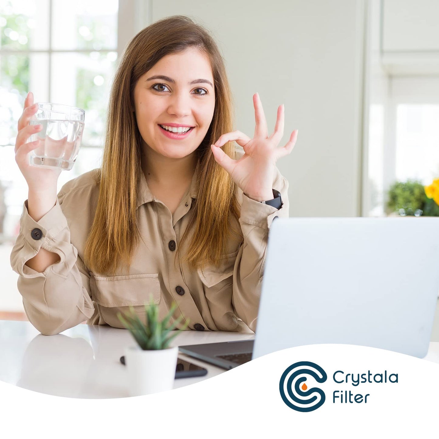 Crystala Filters XWF Water Filter, Compatible with GE XWF Refrigerator Water Filter, 4 Pack (Not XWFE)