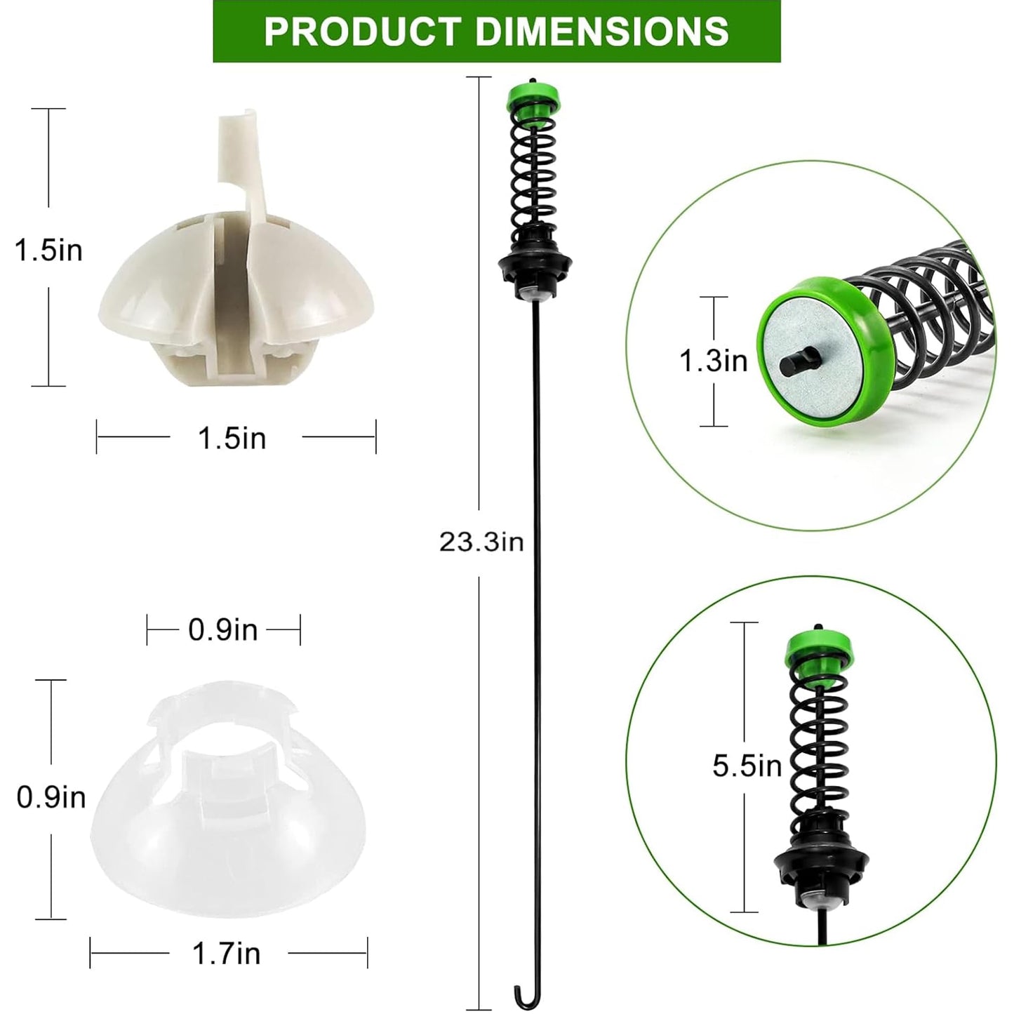 TOMOON Suspension Rod Kit for May-tag MVWC565FW2 MVWC565FW1 MVWX655DW1 MVWX655DW2 Bravos Washer, Replacement Damper Rods for Whirl-pool WTW5000DW3 WTW5000DW2 WTW5000DW1, Fix Shaking & Unbalanced, 4PCS