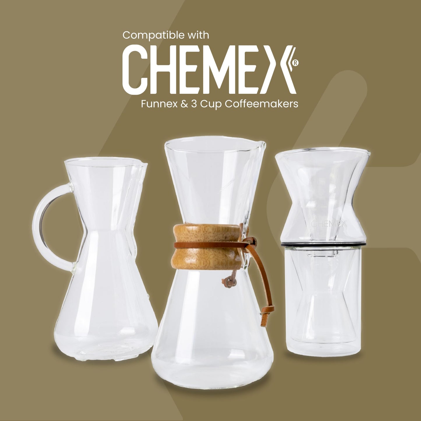 Chemex Bonded Filter - Half Moon - 100 ct - 2 Pack - Exclusive Packaging