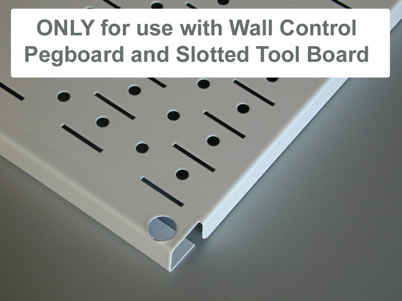 Wall Control KT-200-DLX W Slotted Storage Panel Deluxe Hook Assortment Pegboard and Slotted Tool Board - White