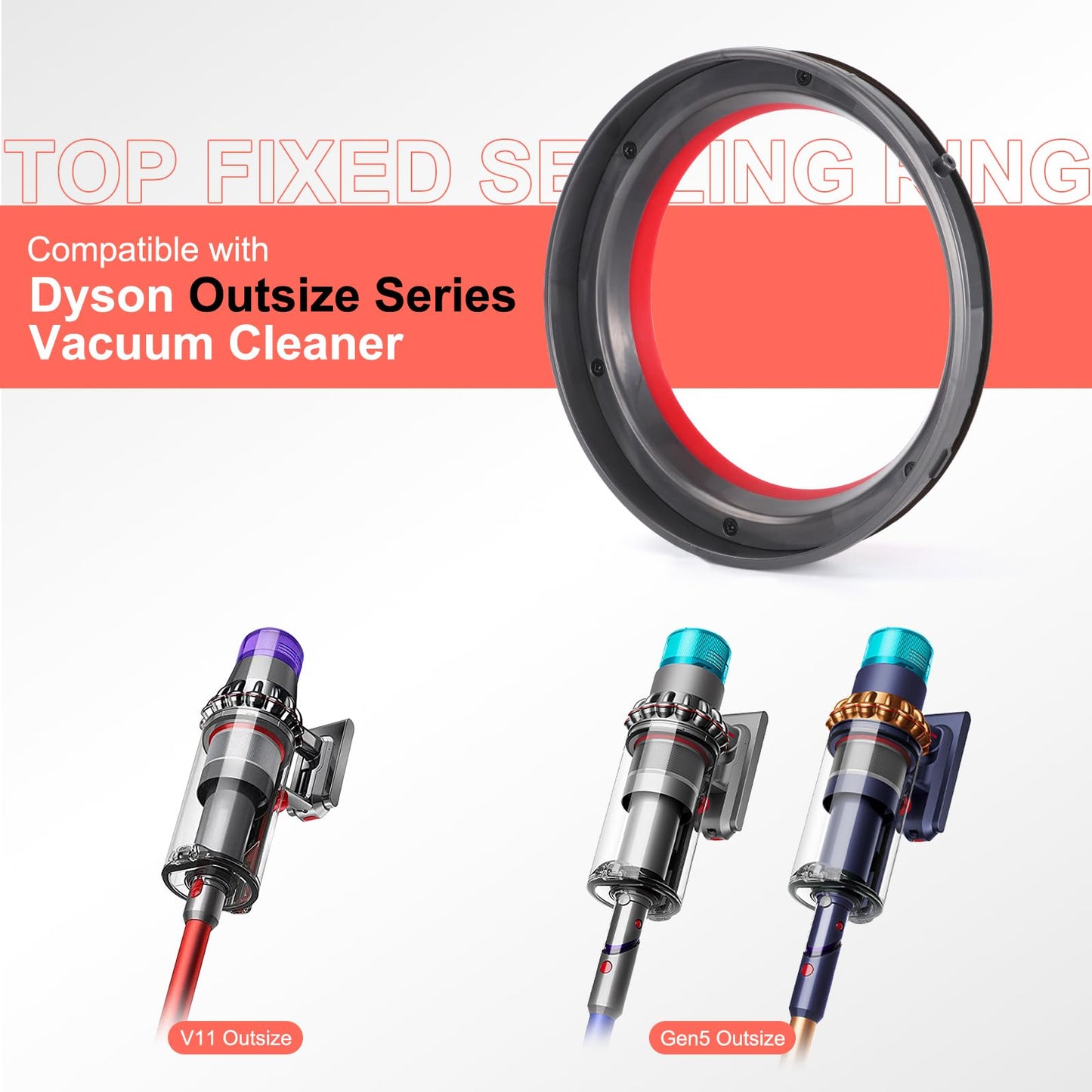 Upgraded SV16 SV29 Dust Bin Sealing Ring Compatible with Dyson Outsize Canister Replacement Part, Compatible with Outsize V11/Gen 5/Absolute/Absolute Dustbin Seal Ring Accessories 970422 970423