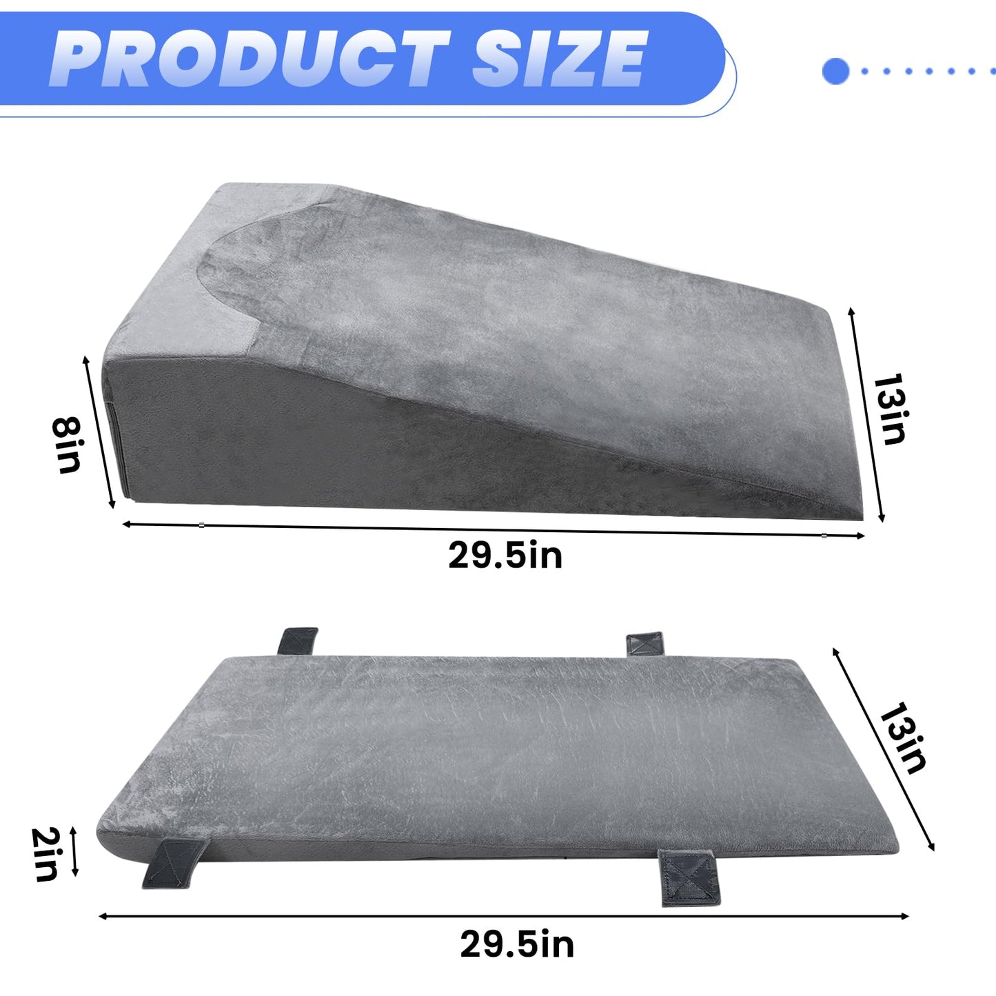2 Adjustable Heights Leg Elevation Pillows for After Surgery, Knee Replacement Recovery Aids, Bone Foam Knee Surgery Pillow Replacement for Hip Ankle Pain Relief