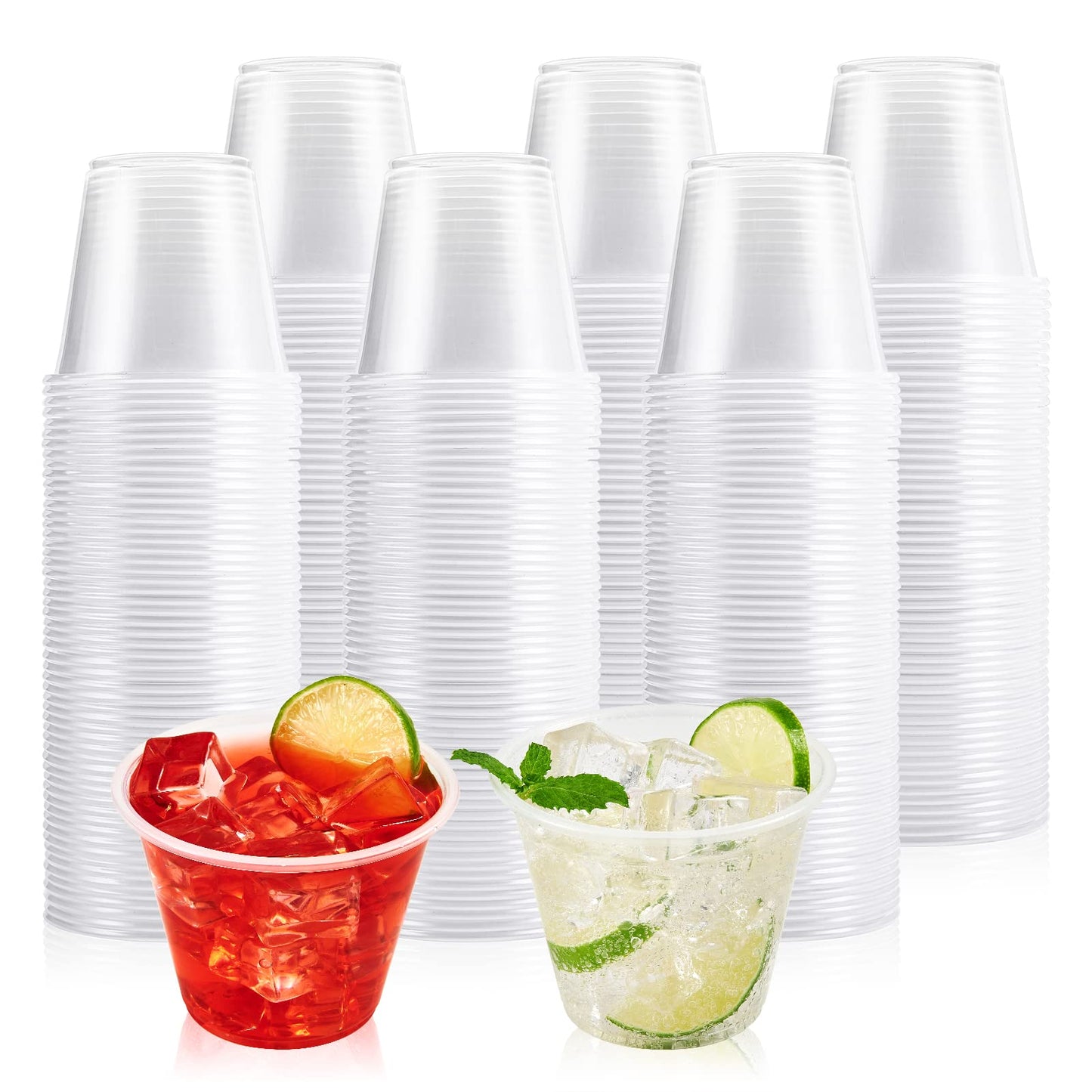 Lilymicky 600 Pack 9 oz Disposable Clear Plastic Cups, 9 Ounce Party Cups for Cocktail, Parties, Picnics, and Events