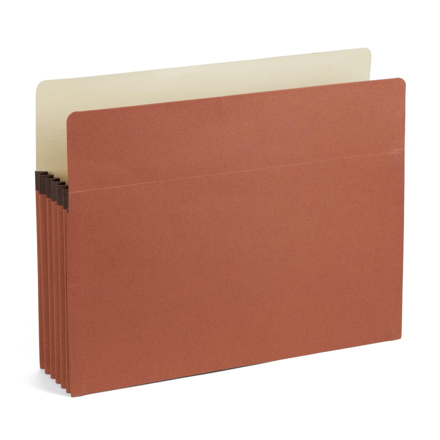 Blue Summit 10 Redwell Folders Letter Size, Brown Accordion File Folders, 5.25” Red Rope Expandable Pockets, Expanding Organizer