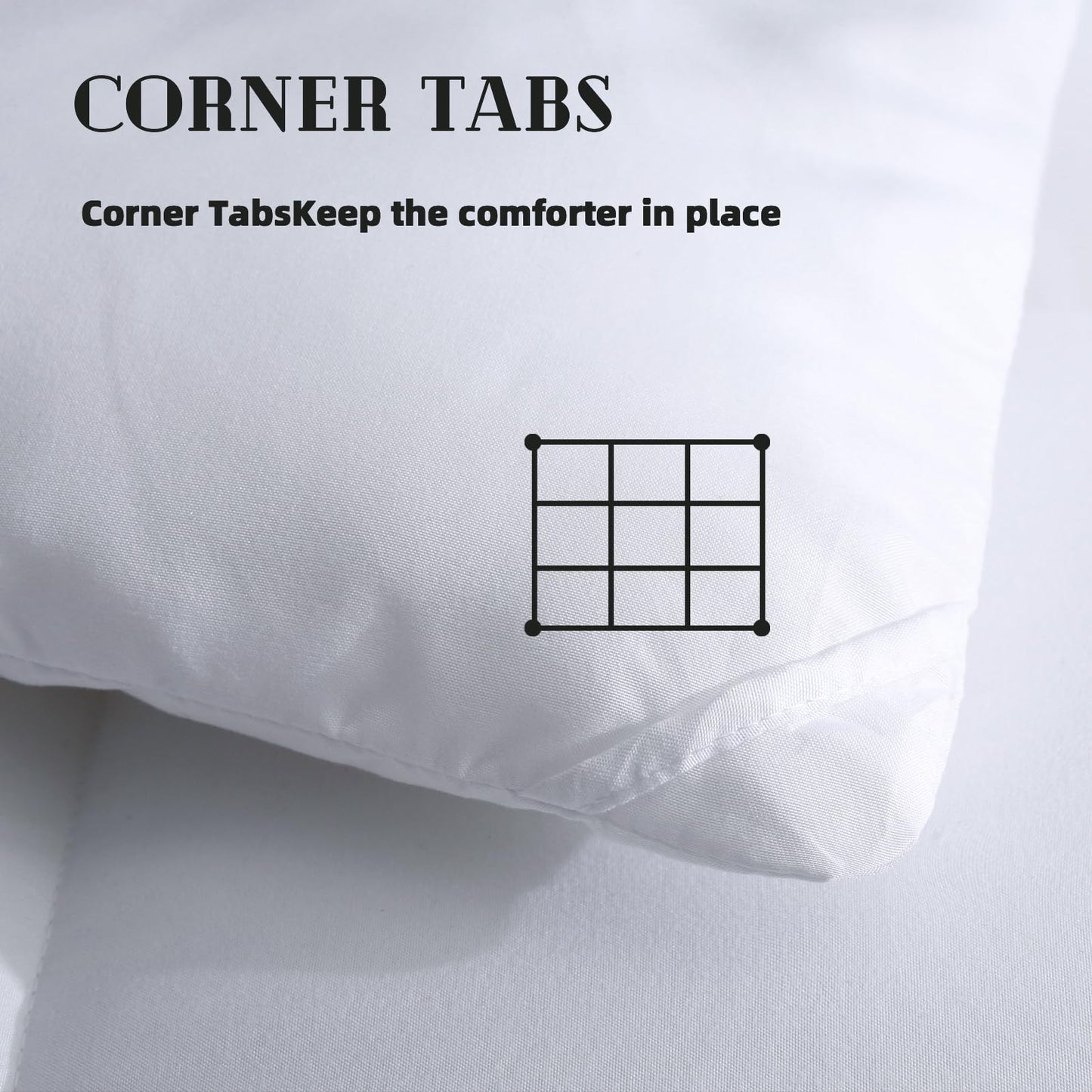 DOWNCOOL Comforters Oversize King Size, White All Season Duvet, Lightweight Quilt, Down Alternative Hotel Comforter with Corner Tabs (White, Oversize King 116x98 Inches)