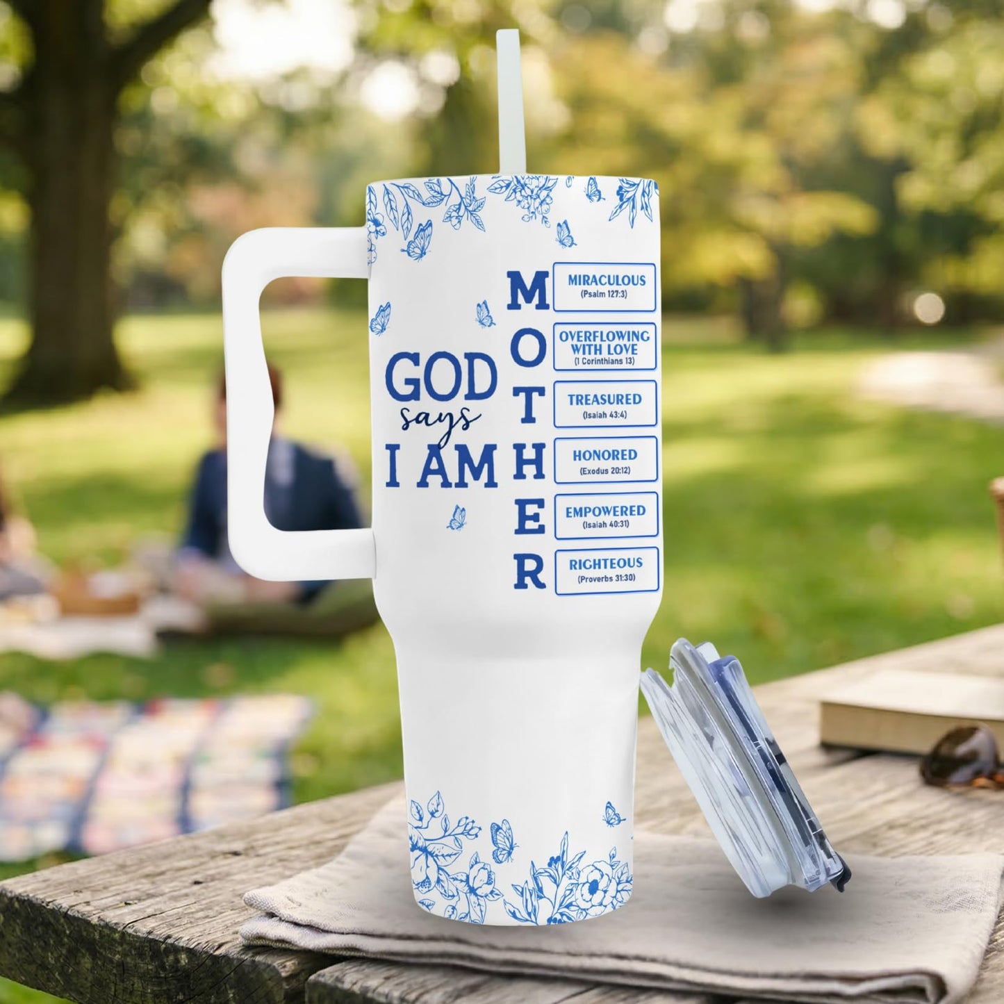 TAMUNBEE Christian Gifts For Mom, Mom Gift Tumbler With Handle 40oz, Christian Religious Moms Gifts, Birthday Gift for Moms, Stepmom, Mommy To Be from Daughter, Son or Family, Present for Women Faith