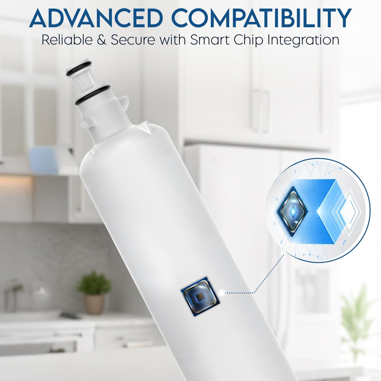 Pureline Replacement for GE® RPWFE® Water Filter (With RFID Chip) RPWF Refrigerator Water Filter. Compatible with GFE28GYNFS, PFE28KYNFS