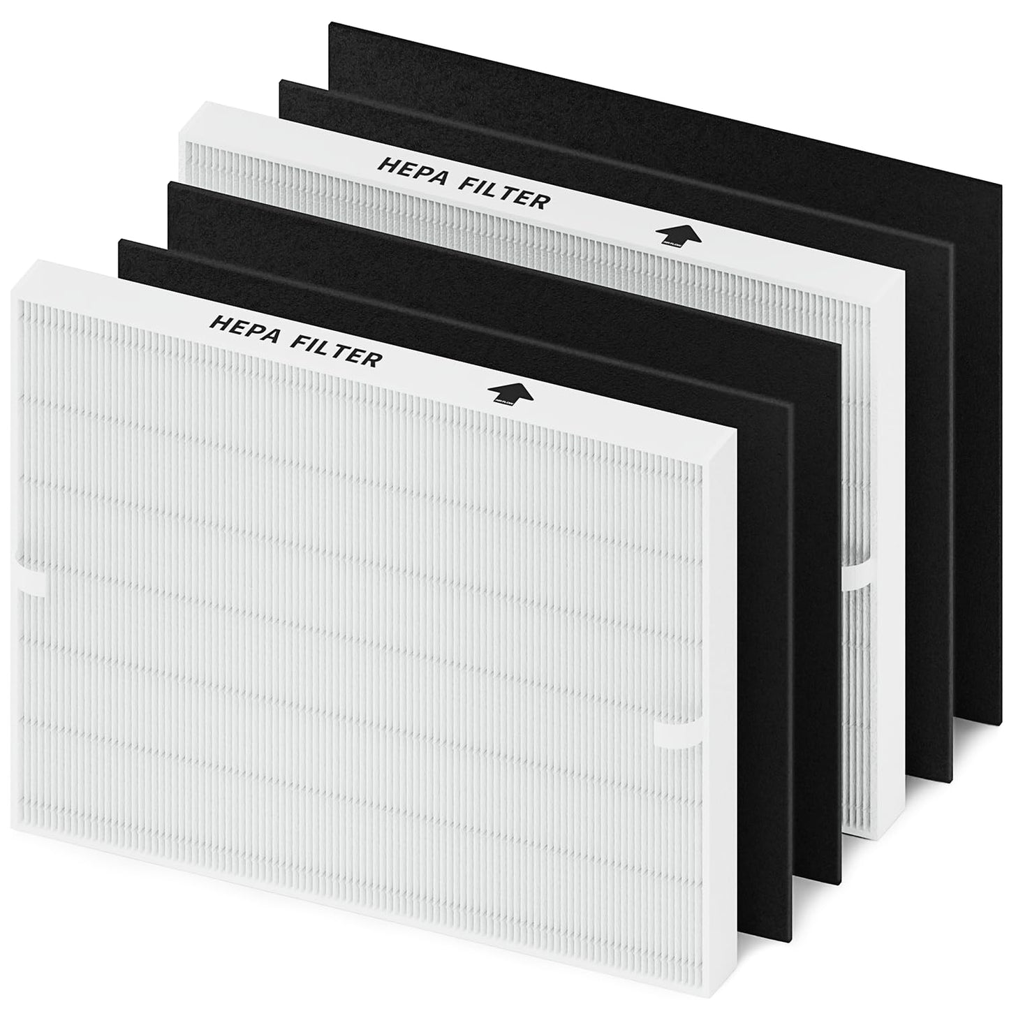 AP-1512HH Filter Set Replacement for Coway Airmega AP-1512HH and 200M Air Purifiers, 2 True HEPAs and 4 Carbon Pre-Filters