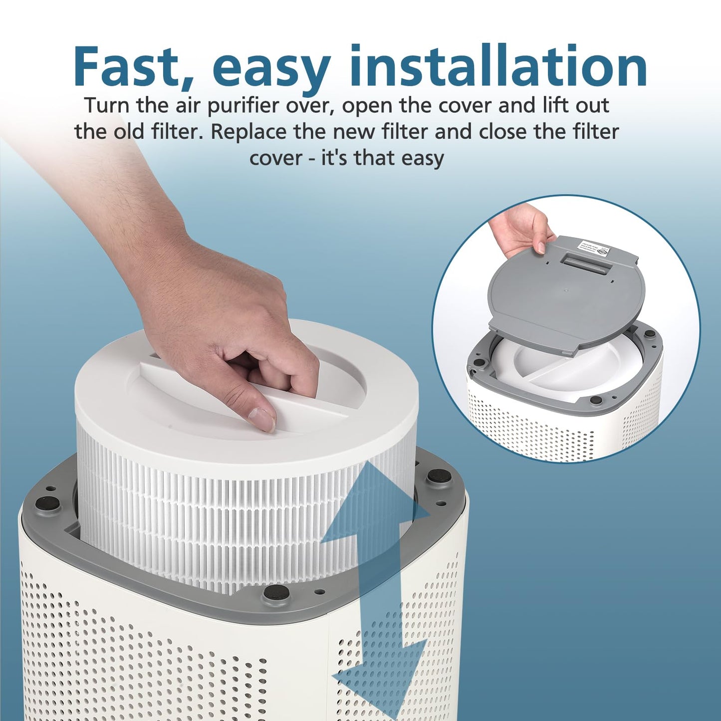 12010 HEPA Replacement Filter Compatible with Clorox 11010 & 11011 Air Purifier, Large Rooms up to 1,500 Sq Ft, 3-in-1 HEPA Filter (12010), 1 PACK
