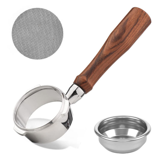 58mm Bottomless Portafilter for CASABREWS Ultra, Bottomless Portafilter with 58mm Puck Screen Compatible for CASABREWS 4700Gense, 5700Series Espresso Machine, Stainless Steel Filter Holder and Filter
